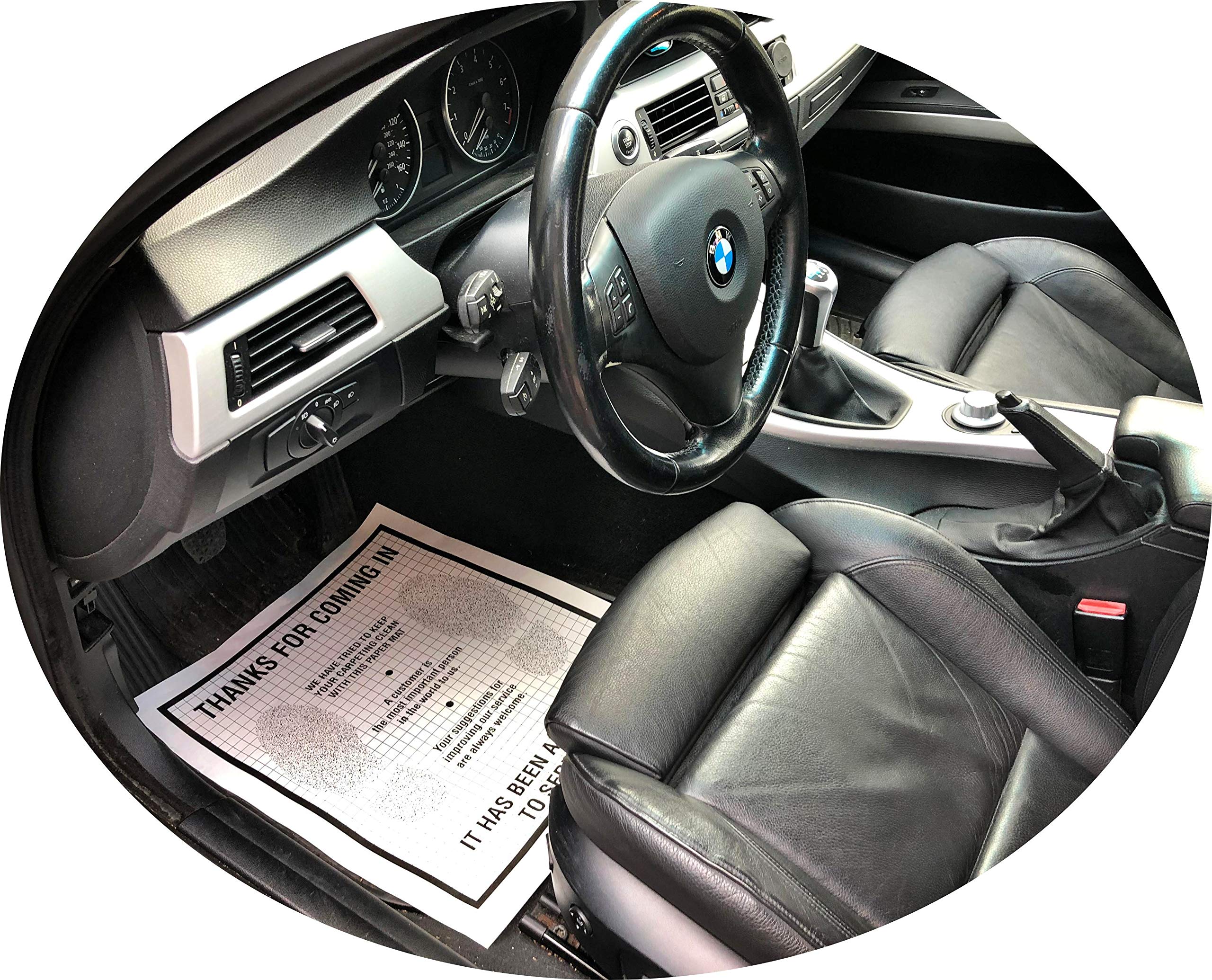 Plastic Coated Disposable Paper Car Floor Mats - Bulk Pack of 500 - Waterproof & Durable for Auto Shops, Car Washes & Detailing Services - Perfect for Oil Change, Maintenance & Vehicle Protection