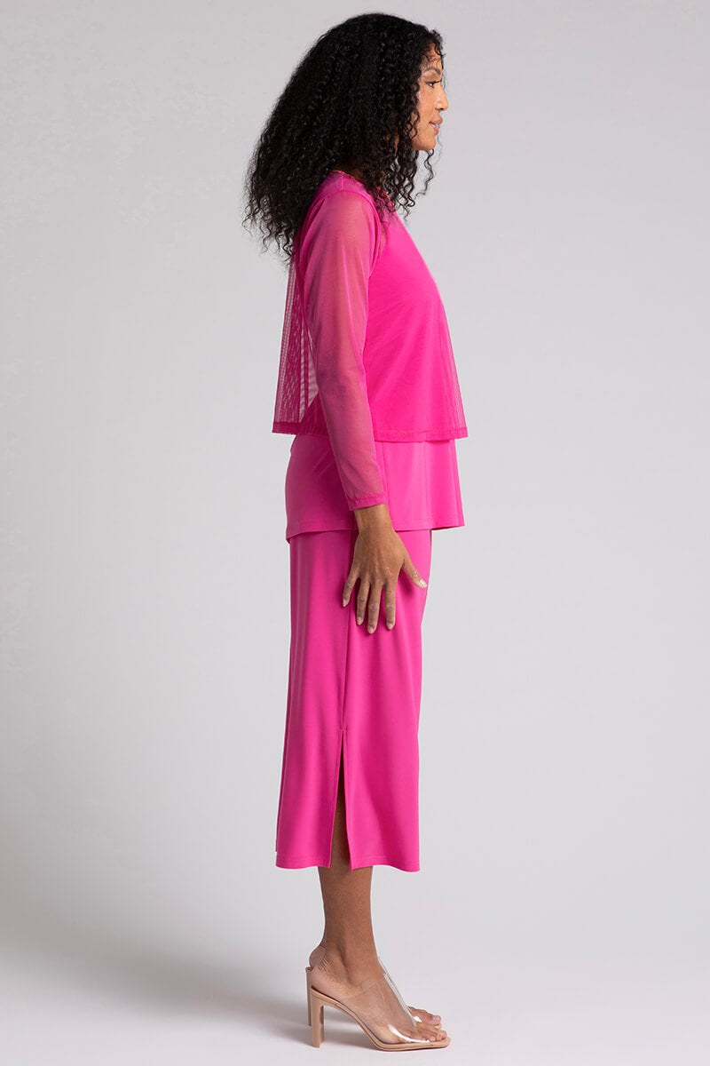 Mesh Go To Cropped T-Shirt | Women's Fashion Peony Print Top | Perfect for Summer Outings, Beach Vacations & Casual Wear