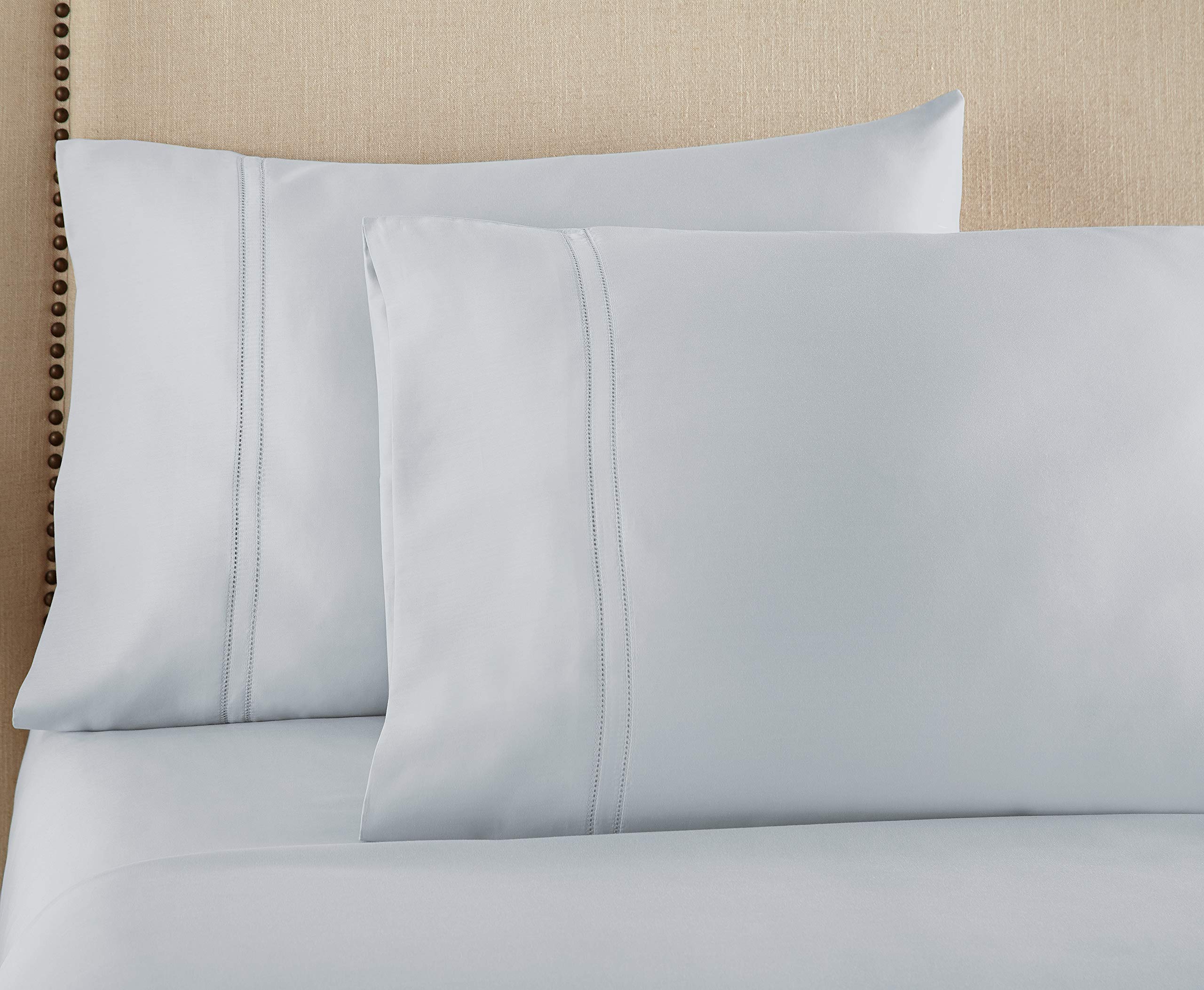 Pure Parima Luxury 100% CEA Certified Egyptian Cotton Sheet Set - Extra-Long Staple, Breathable & Cooling Bedding - King Size ICY Blue - Includes Flat Sheet, Fitted Sheet & 2 Pillowcases - Perfect for Hot Sleepers & Luxury Bedroom Decor