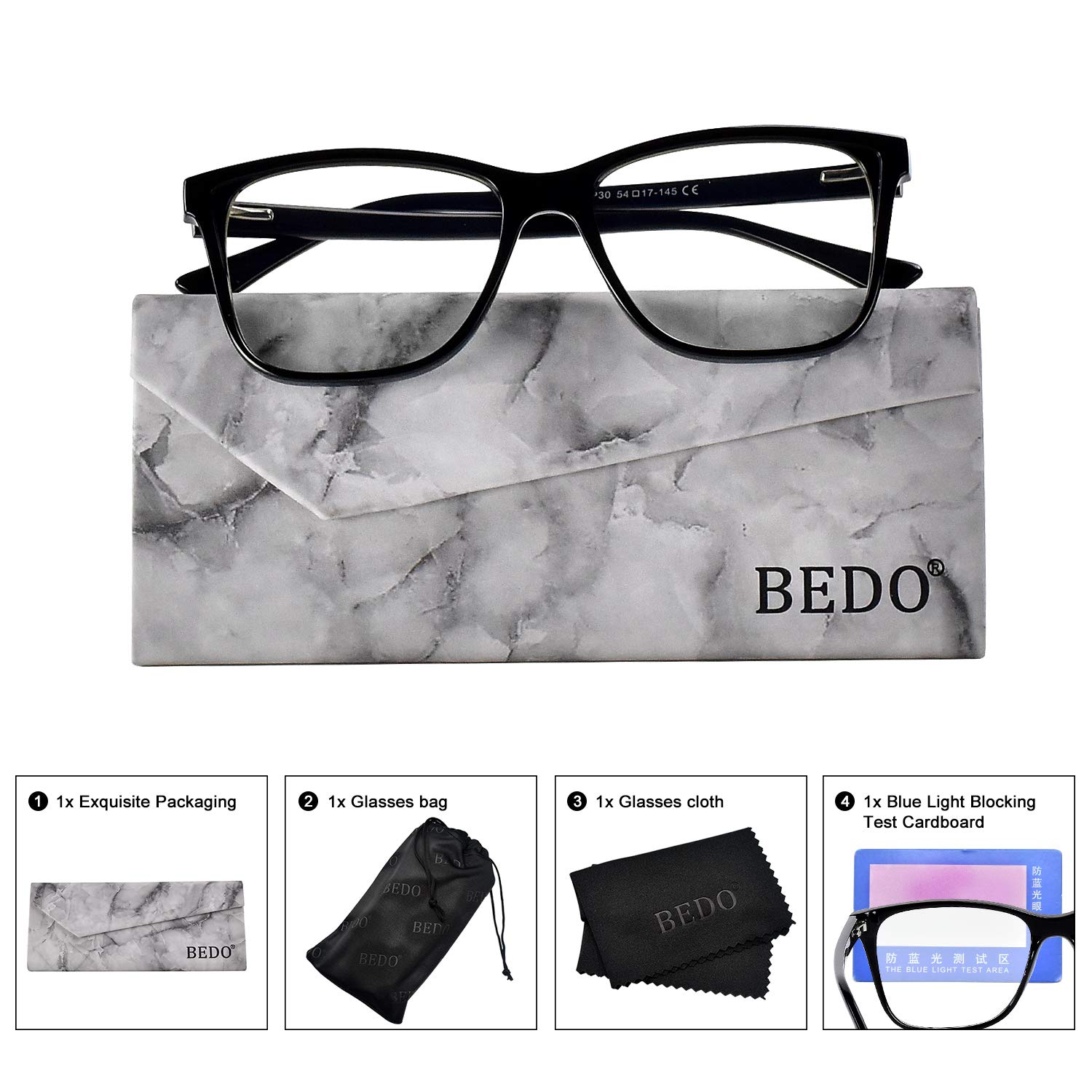 Anti-Blue Light Glasses for Computer, Reading, Gaming & TV - UV Protection & Eyestrain Relief for Men & Women - Perfect for Office Work, Online Classes & Nighttime Screen Use