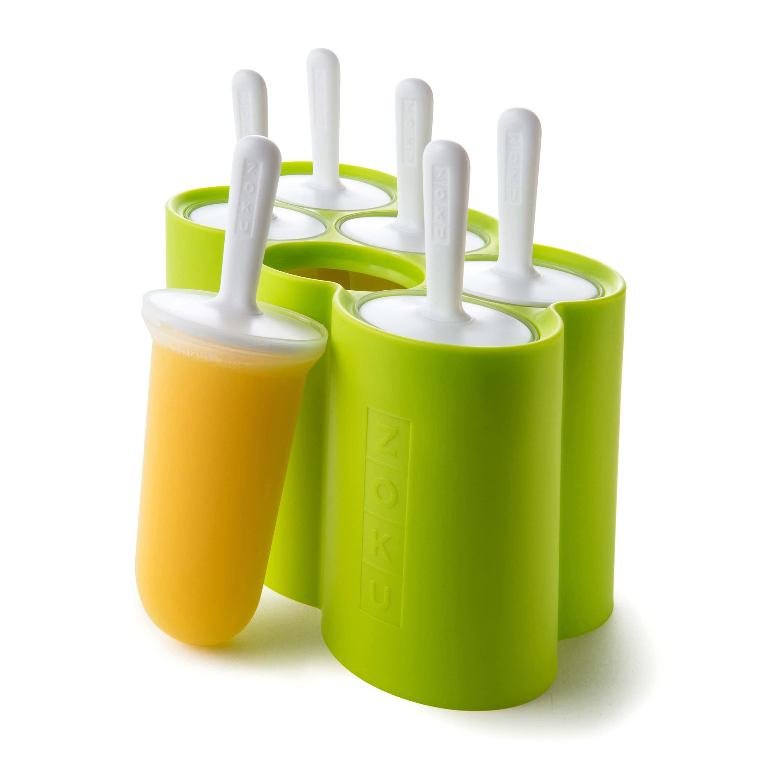 Zoku Classic BPA-Free Popsicle Molds Set of 6 with Easy-Release Design, Sticks & Drip Guards - Perfect for Homemade Ice Pops, Summer Treats & Kids Snacks