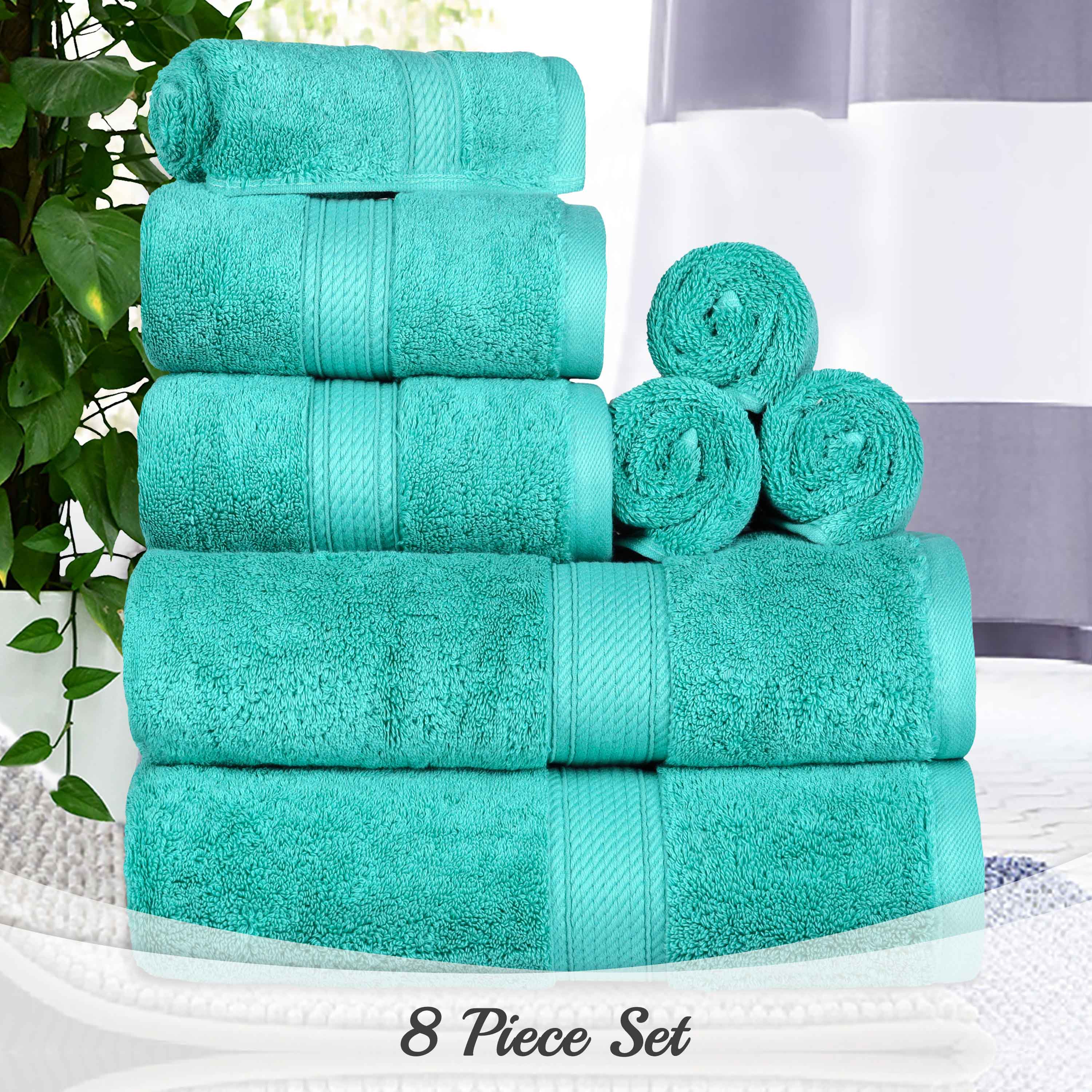 Premium 8-Piece Egyptian Cotton Towel Set - Ultra Soft, Heavyweight & Plush for Bath, Spa & Luxury Home Decor
