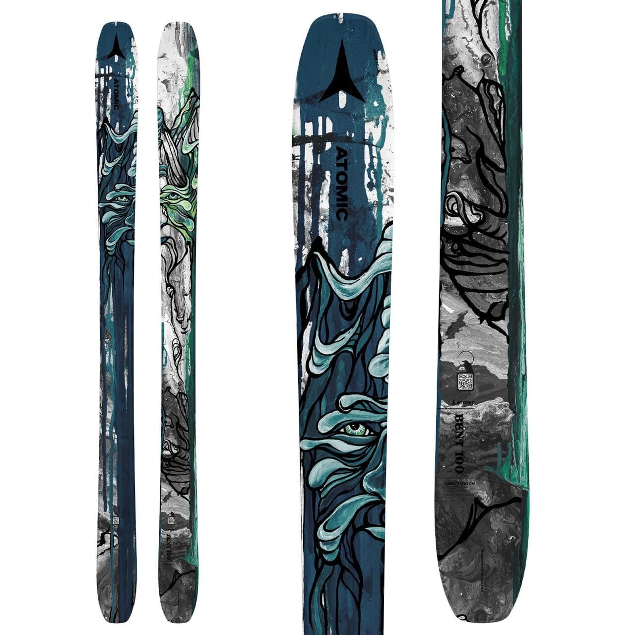 Bent 100 Men's All-Mountain Skis - Lightweight & Durable for Freeride & Powder Snow - Perfect for Backcountry & Resort Skiing Adventures