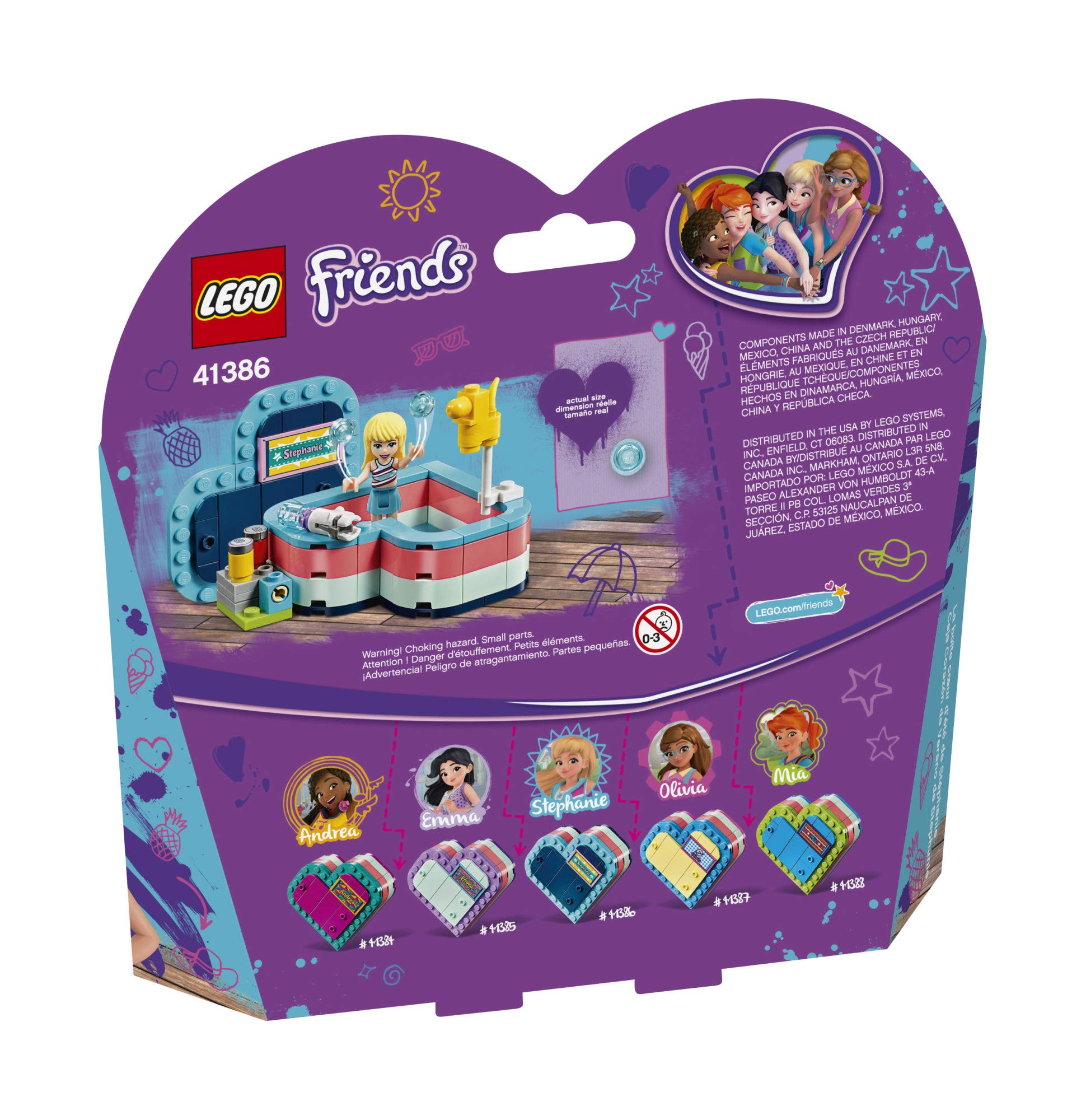 LEGO Friends Stephanie’s Summer Heart Box 41386 Building Kit (95 Pieces) - Creative Construction Toy for Kids, Perfect for Birthday Gifts & Summer Activities | STEM Learning, Imaginative Play