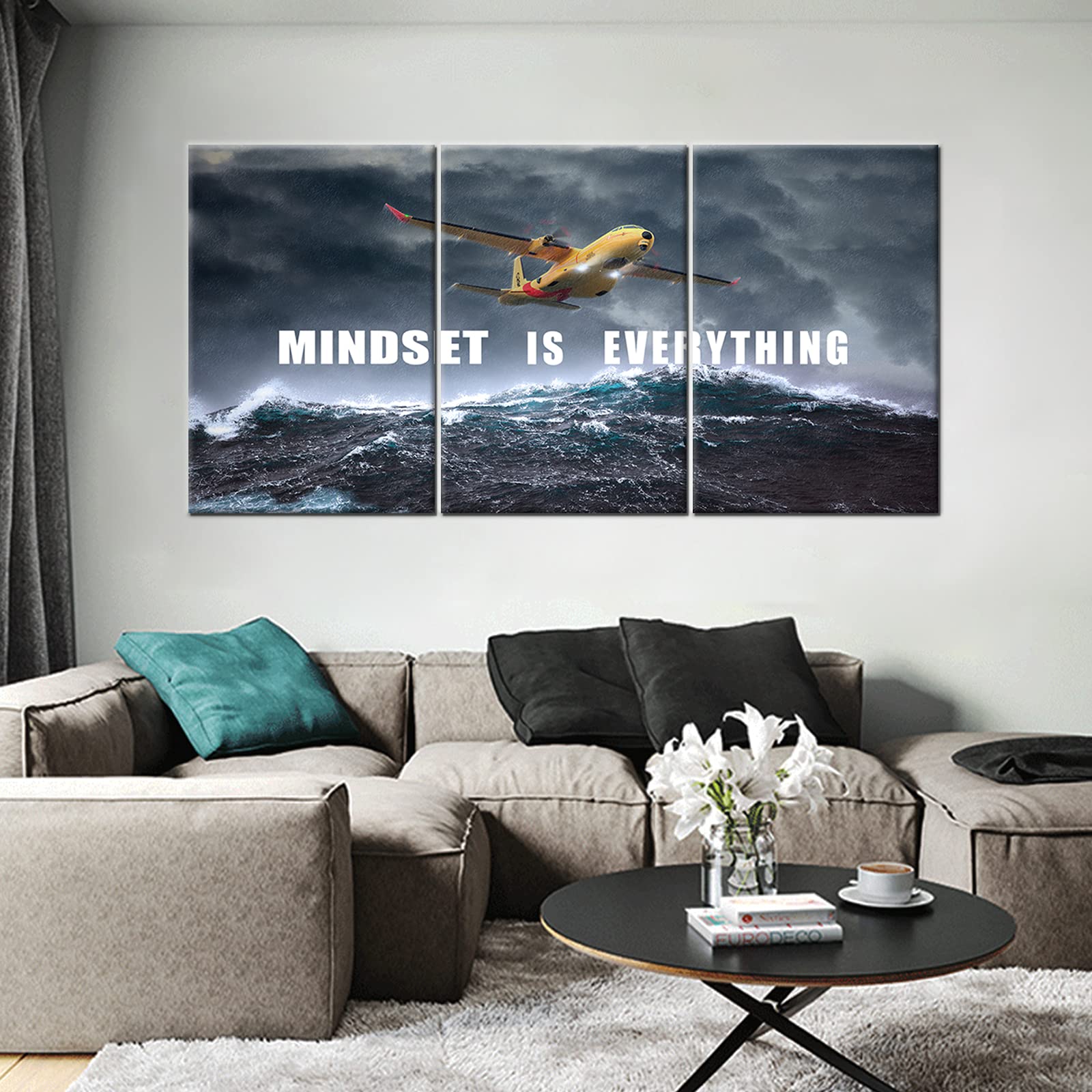 Motivational Office Posters - Inspirational Entrepreneur Quotes Canvas Art Print, Modern Home & Office Wall Decor, Framed & Stretched Ready to Hang [72''W x 36''H] - Perfect for Workspaces, Living Rooms & Business Environments