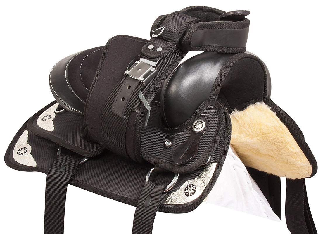 Premium Synthetic Western Horse Saddle 14-18 Inch with Complete Tack Set - Lightweight Durable Riding Saddle for Trail Riding, Training & Show | Equestrian Accessories for Men & Women