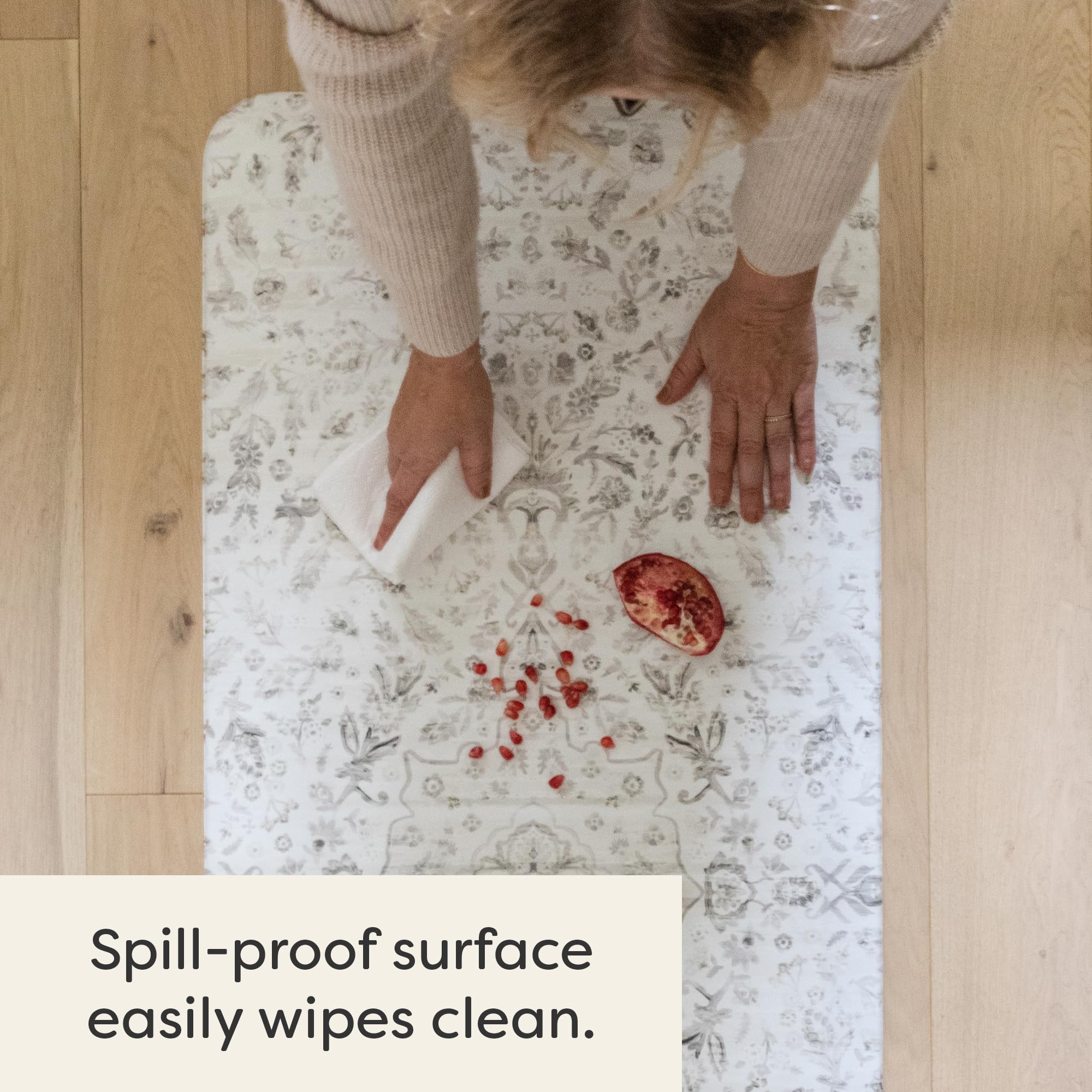 Nama Standing Mat – Anti-Fatigue Cushioned Kitchen Floor Mat with Ergonomic Bounce-Back Foam | Comfortable Anti-Slip Mat for Cooking, Dishwashing & Standing Workstations | Emile Latte 22