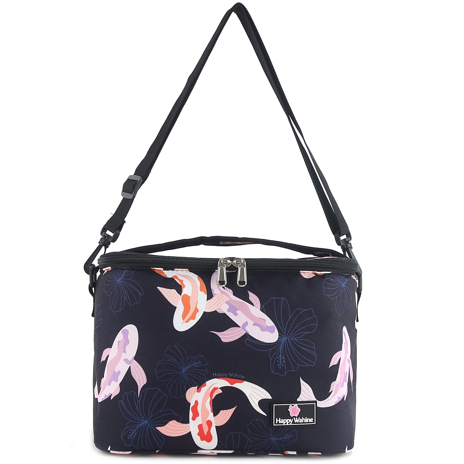 Premium Insulated Cooler Tote Bag - Medium Size, Stylish Koi Navy Design - Perfect for Beach Picnics, Camping Trips & Outdoor Adventures