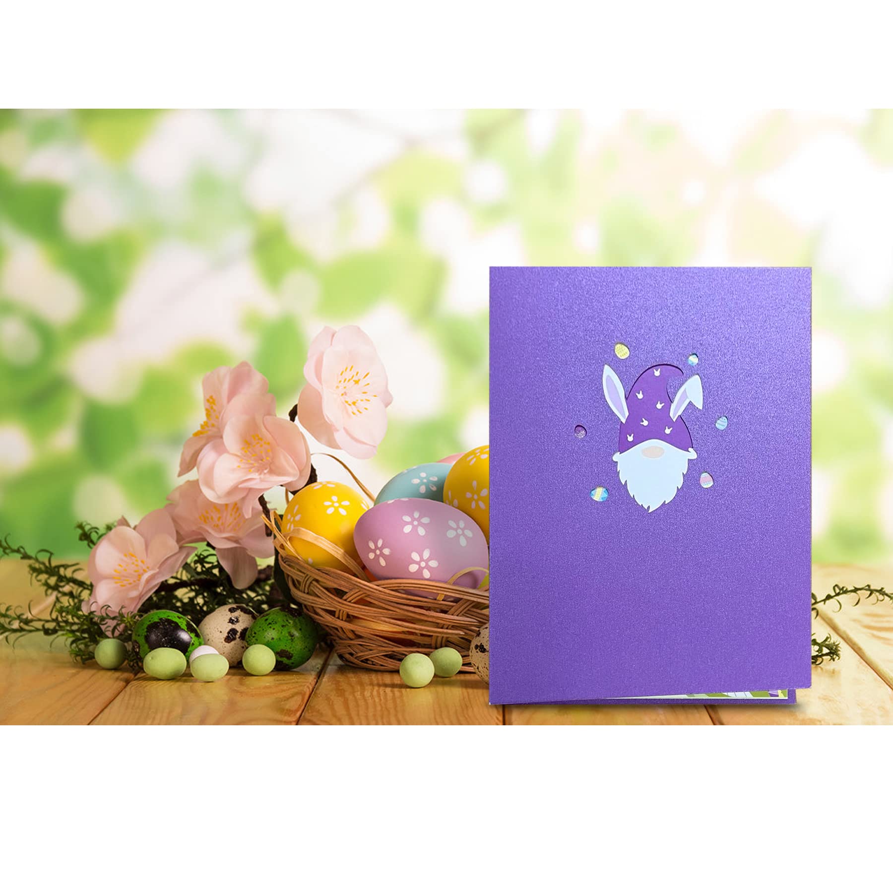 3D Pop Up Bunny Gnome Easter Greeting Cards with Envelopes - Religious Easter Cards for Kids, Children, Boys & Girls - Perfect for Easter Celebrations, Church Events & Family Gatherings
