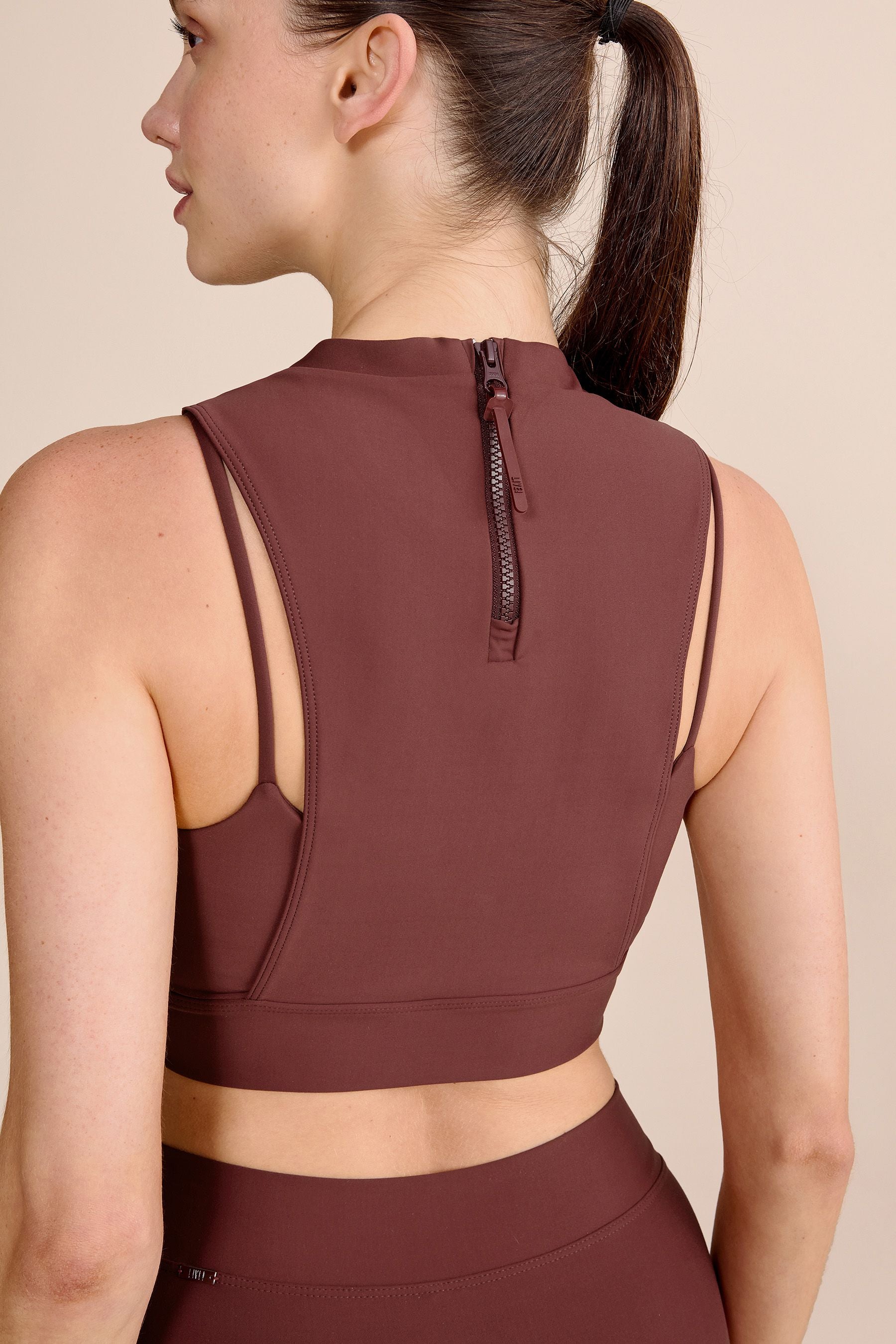 High Support Neoprene Zip Front Sports Bra for Women - Workout, Running, Yoga & Gym Training