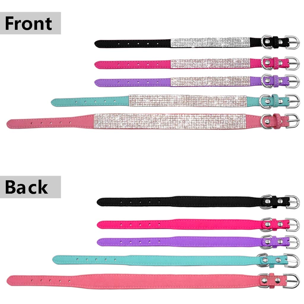 Sparkling Rhinestone Dog Collar - Soft Suede Leather Pet Collar with Crystal Diamonds for Small Dogs & Cats | Perfect for Parties, Weddings & Special Occasions