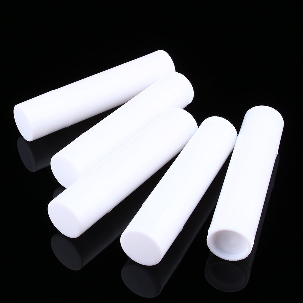 100PCS 5ml Clear White Lip Balm Container Tubes, Round Plastic Empty Lip Balm Tubes for DIY Cosmetics - BPA Free - Perfect for Homemade Lip Balm, Lip Gloss & Essential Oil Blends