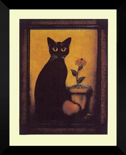 Jessica Fries Framed Art Print 24x30 - 'Framed Cat II' Wall Decor - Perfect for Living Room, Bedroom & Office Decor