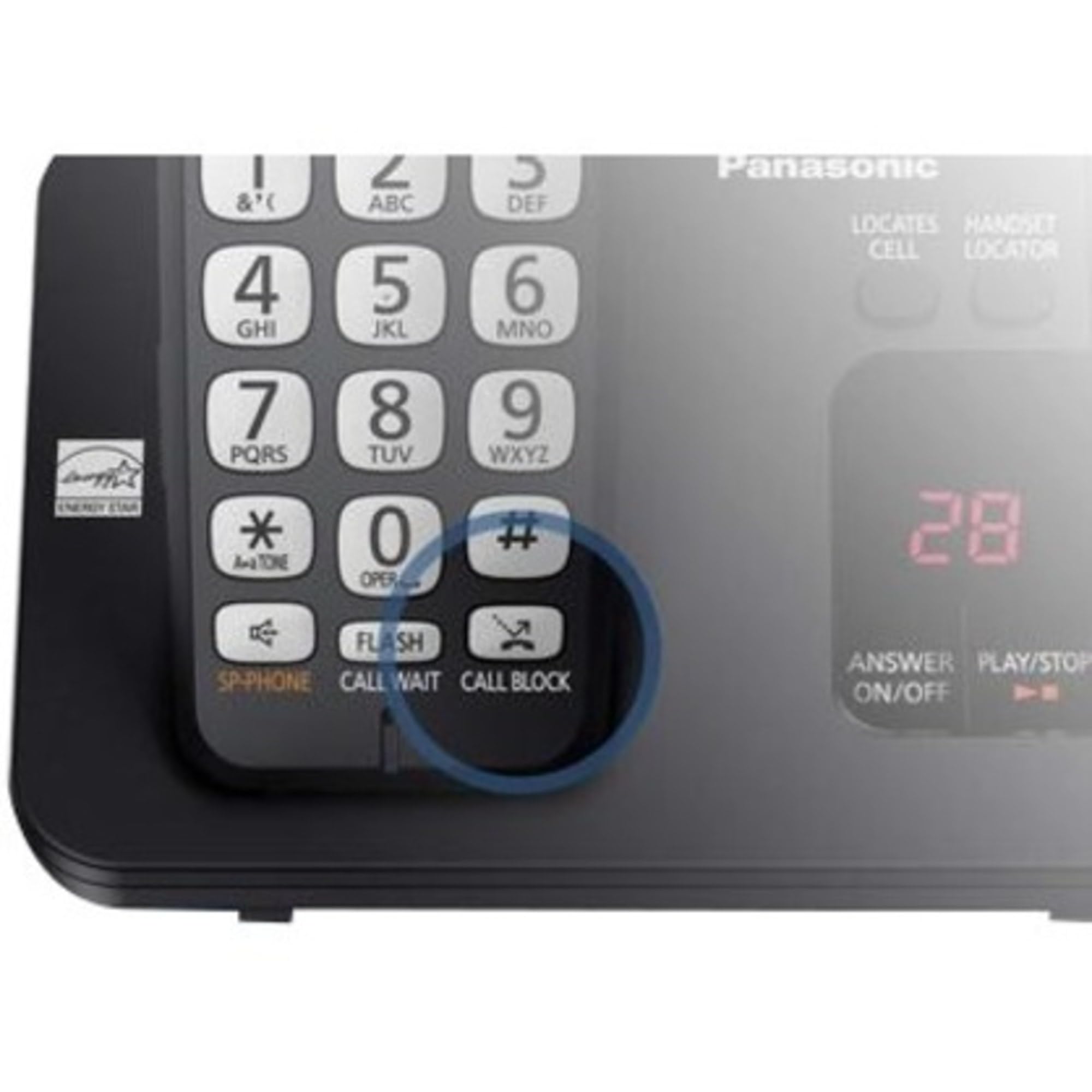 Panasonic KX-TGE432B DECT 6.0 Expandable Cordless Phone System with Answering Machine & Call Blocking - 2 Handsets (Black) - Ideal for Home & Office Communication