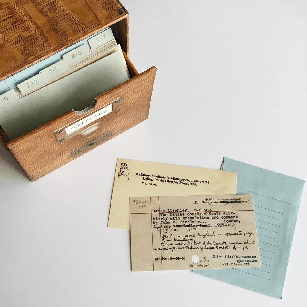 Vintage Library of Congress Card Catalog - Set of 30 Collectible Notecards for Journaling, Scrapbooking & Gift Giving