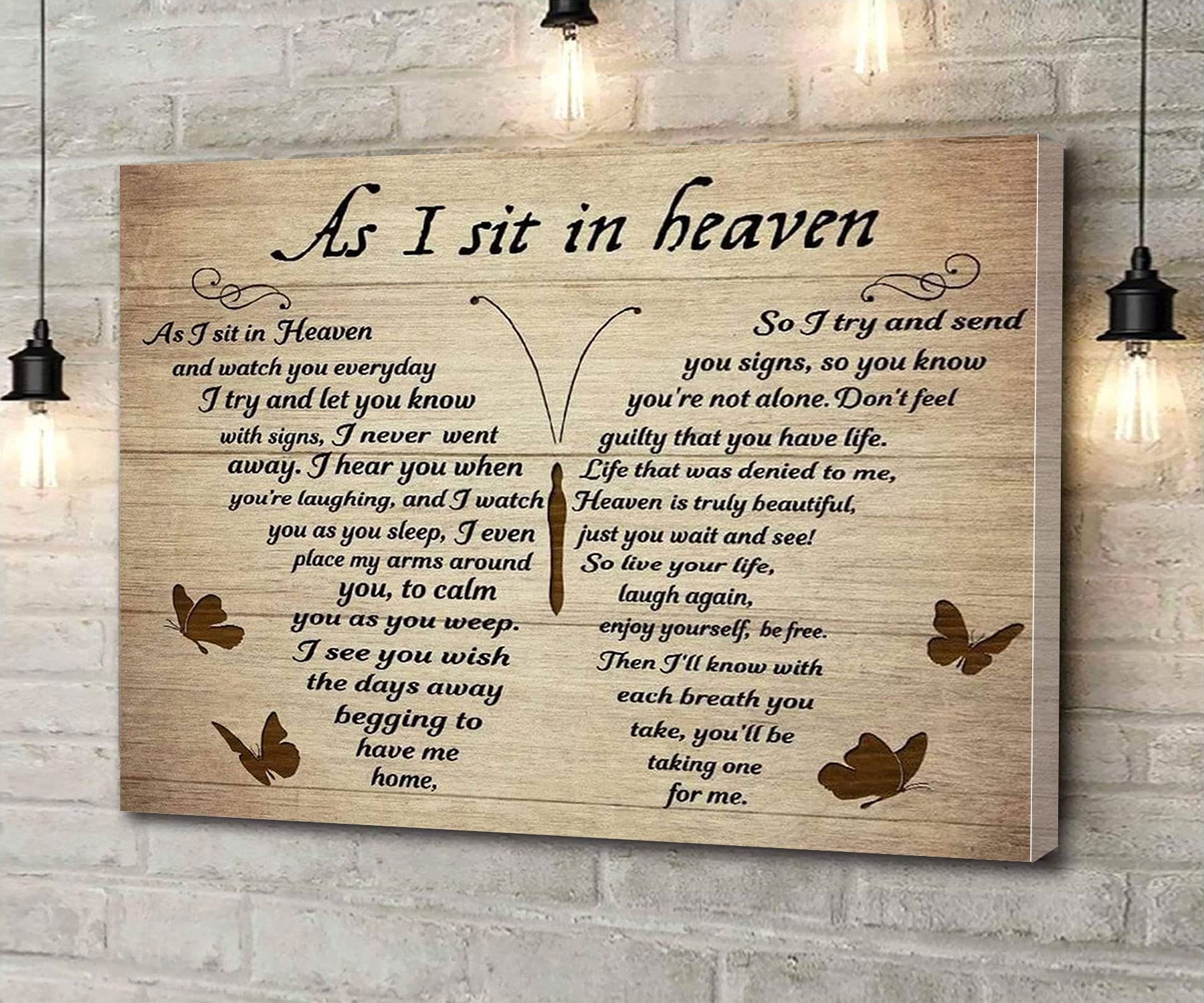 Butterfly Canvas Wall Art - Resurrection Symbol Framed Print 8''x12'' for Living Room, Bedroom, Bathroom & Office Decor | Heavenly Home Decor & Spiritual Gift Idea