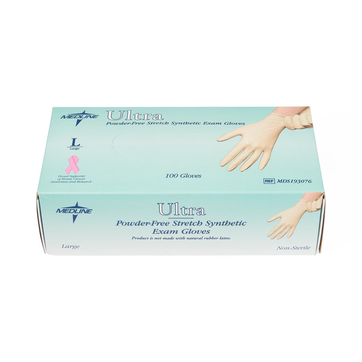 Powder-Free Stretch Synthetic Exam Gloves - Latex-Free, Non-Sterile, Disposable Nitrile Gloves for Medical, Dental, Food Handling & Cleaning (100 Count)