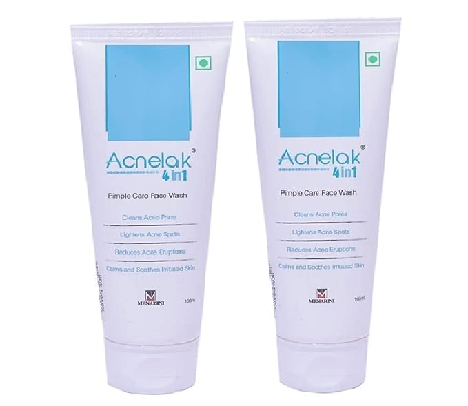 Acnelake 4-in-1 Pimple Care Face Wash for Acne-Prone Skin - 2 Pack (2 x 100ml) - Cleanses, Exfoliates & Soothes - Perfect for Daily Skincare Routine & Teenage Acne Treatment