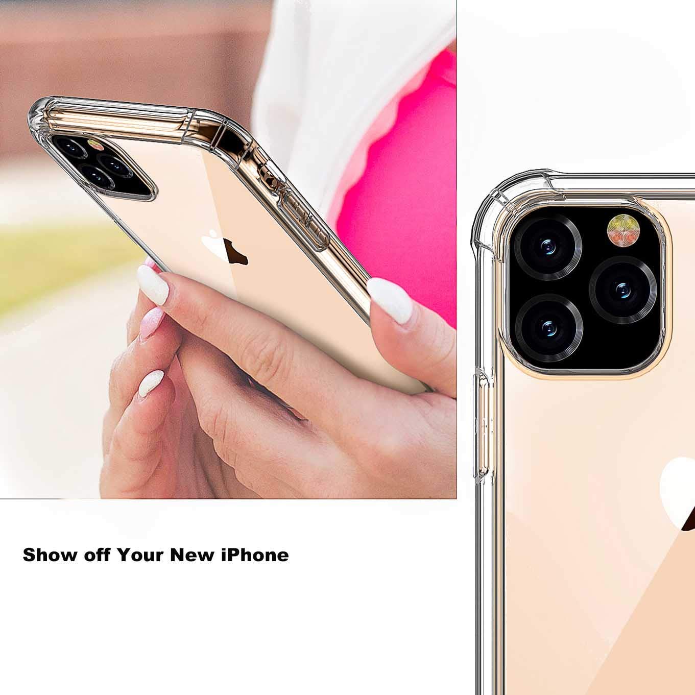 [2-Pack] Crystal Clear Protective Case for iPhone 11 Pro Max 6.5 Inch (2019) - Slim Fit, Shockproof & Scratch Resistant Cover | Perfect for Daily Use, Work & Outdoor Activities