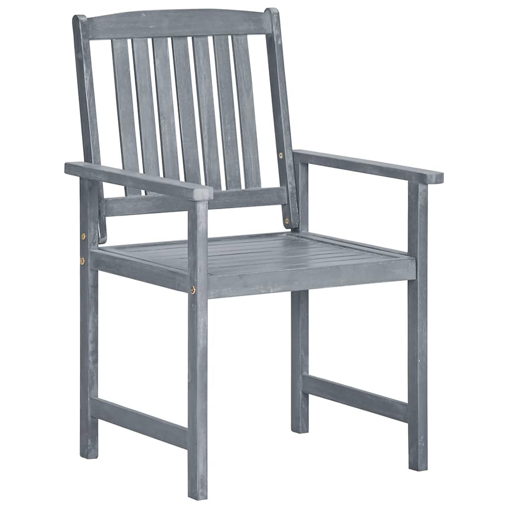 8-Piece Solid Acacia Wood Patio Dining Set with Cushions - Outdoor Garden Furniture for Backyard, Terrace & Poolside (Gray) - Perfect for Al Fresco Dining & Outdoor Entertaining
