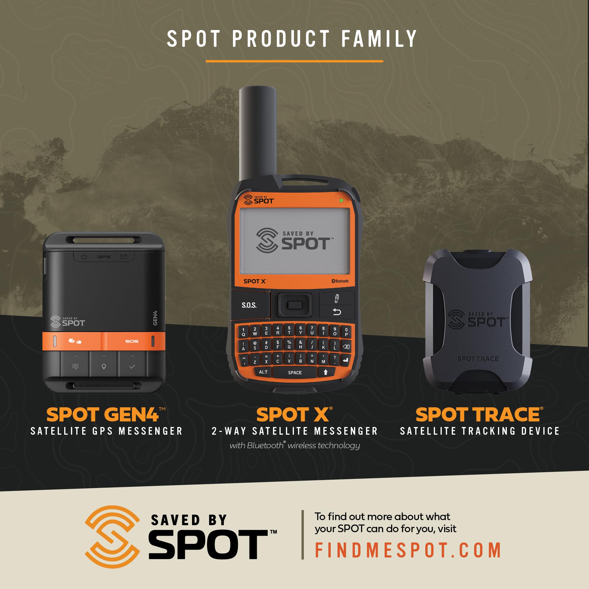 Spot Trace Satellite Tracking Device - Handheld GPS Tracker for Hiking, Camping, Cars, Kids & Outdoor Safety | Global Coverage with Globalstar Network | Perfect for Adventure, Travel & Asset Protection (Subscription Required)