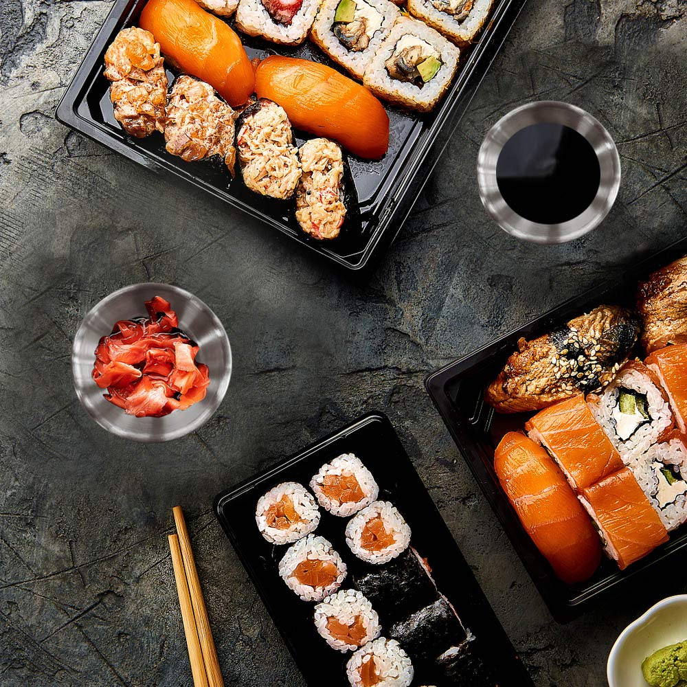 6Pcs 2.3OZ Stainless Steel Sauce Dishes - Premium Sushi Dipping Bowls, Seasoning Cups, Mini Appetizer Plates & Metal Ramekins for Condiments, Soy Sauce, Dressings - Perfect for Sushi Bars, Restaurants & Home Kitchens (Silver, 6-Piece Set)