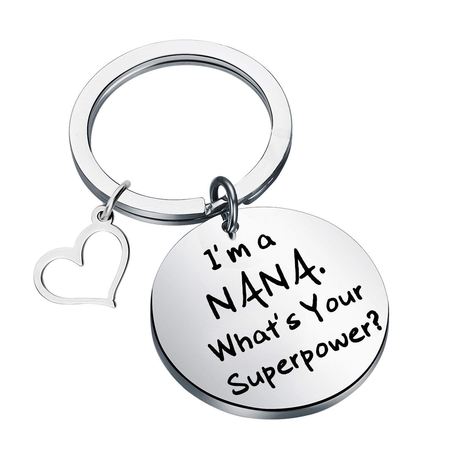 Personalized Nana Keychain - 'I'm A Nana What's Your Superpower' - Thoughtful Gift from Grandkids - Perfect for Mother's Day, Birthday & Grandparent Appreciation
