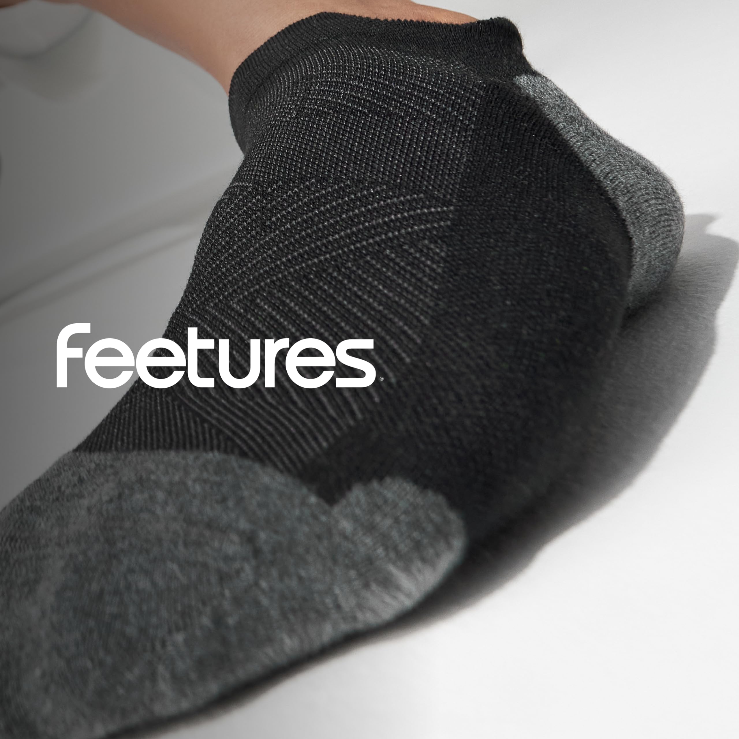 Feetures Elite Max Cushion No Show Tab Ankle Socks - High Performance Athletic Socks with Targeted Compression for Running, Tennis & Workouts - Breathable Moisture Wicking Sport Socks - Black (6-Pack) - Perfect for Gym, Hiking & Everyday Wear
