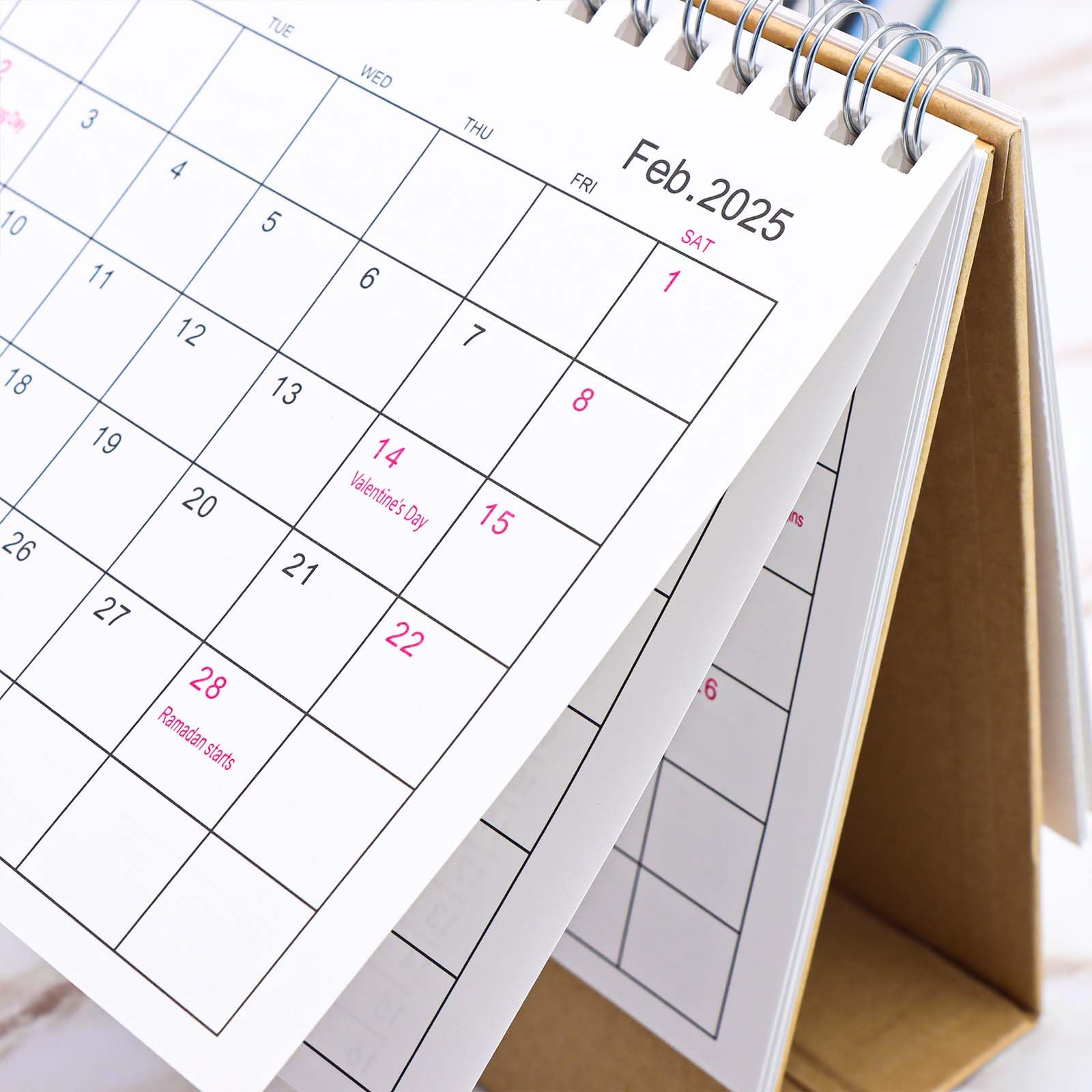 2025 Standing Desk Calendar - Wirebound Monthly Planner from Sep 2024 to Dec 2025 - Simple Design for Office, Home & School Use - Perfect for Productivity & Organization