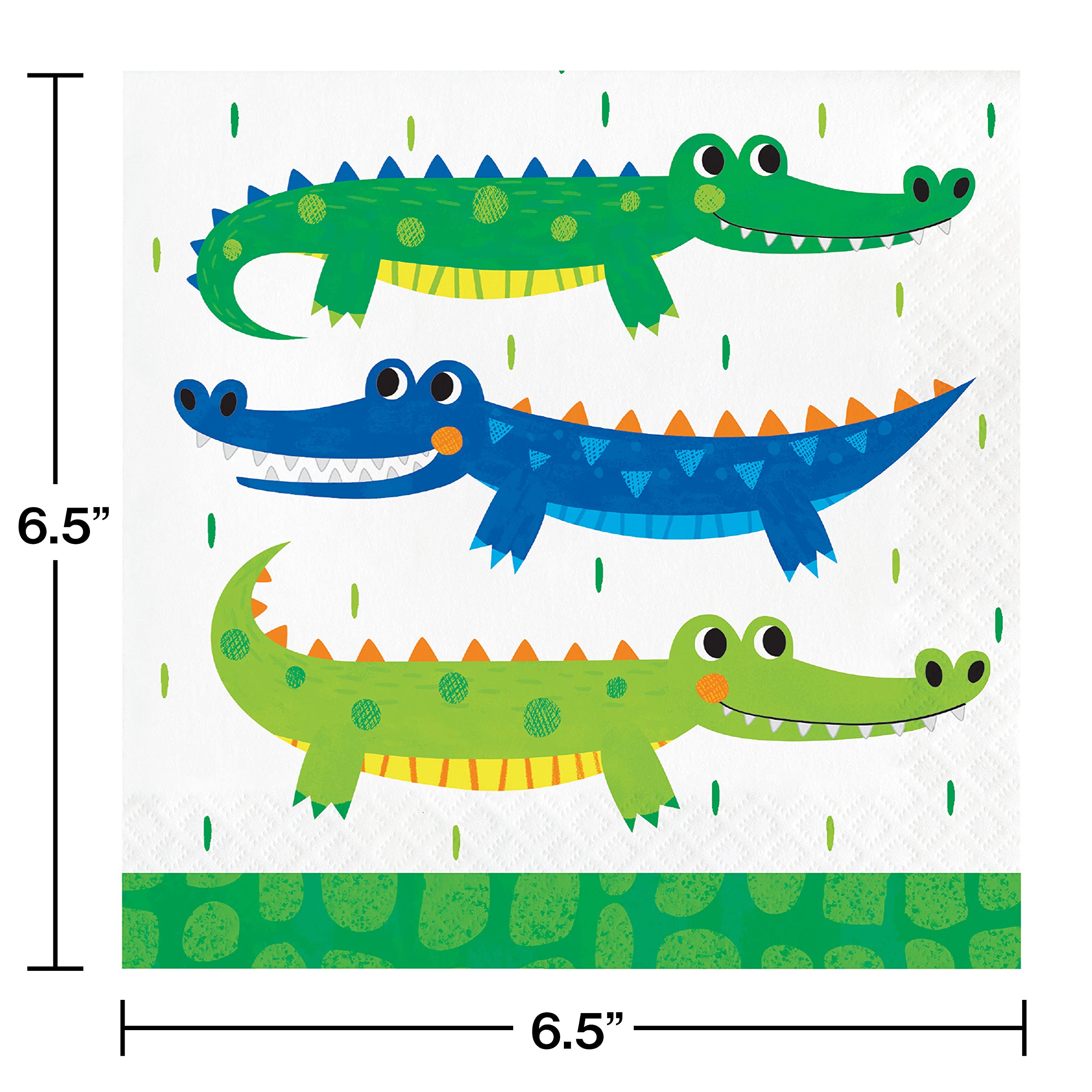 Kids Alligator Birthday Party Supplies Set - 85 Piece Zoo Safari Theme Disposable Paper Plates, Napkins, Tablecloth & Crocodile Decorations for 24 Guests | Perfect for Jungle Themed Parties, Baby Showers & Wild Animal Birthday Celebrations