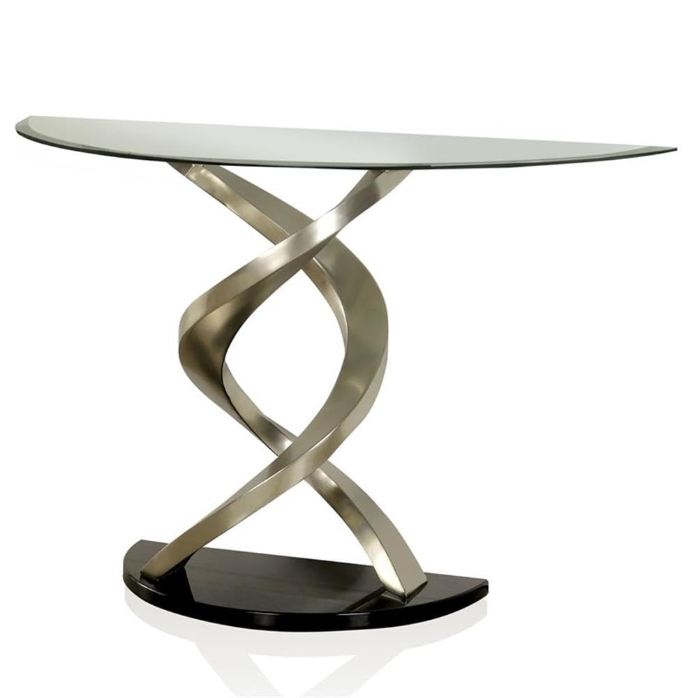 Furniture of America Kalliope Modern Sofa Table with Metallic Finish - Stylish End Table for Living Room, Bedroom & Office Decor