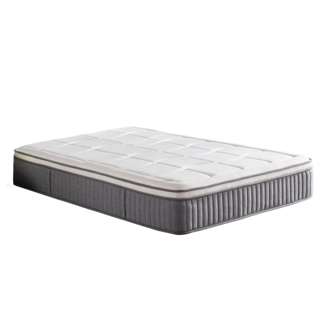 12 Inch King Size Hybrid Mattress - Euro Top with Gel Memory Foam & Pocket Springs for Motion Isolation, Medium Firmness, CertiPUR-US Certified - Perfect for Cool Sleep, Pressure Relief & Couples Sharing Bed