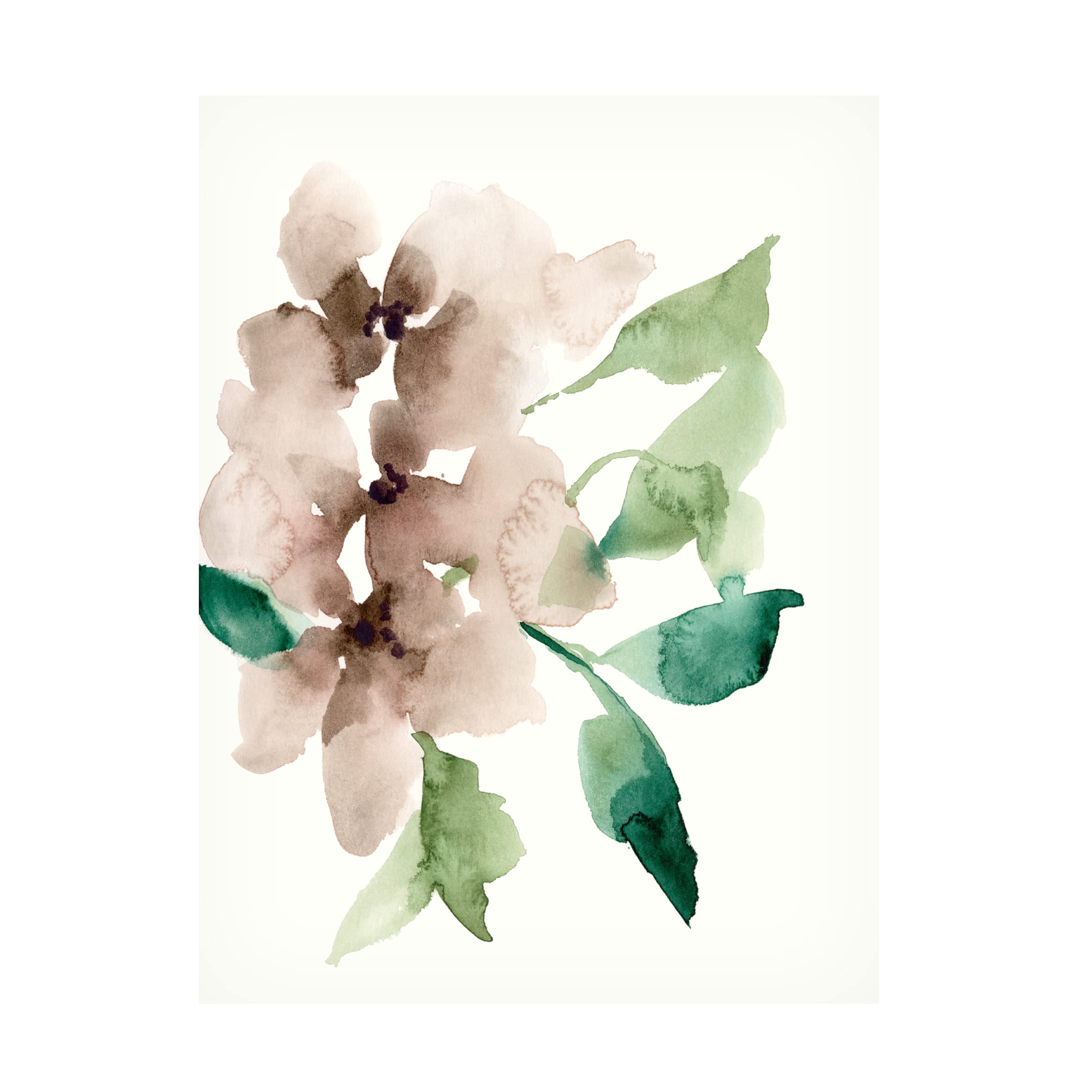 Jennifer Goldberger 'Mauve Flowers II' Canvas Wall Art Print - Floral Home Decor for Living Room, Bedroom & Office - Modern Framed Painting for Interior Design