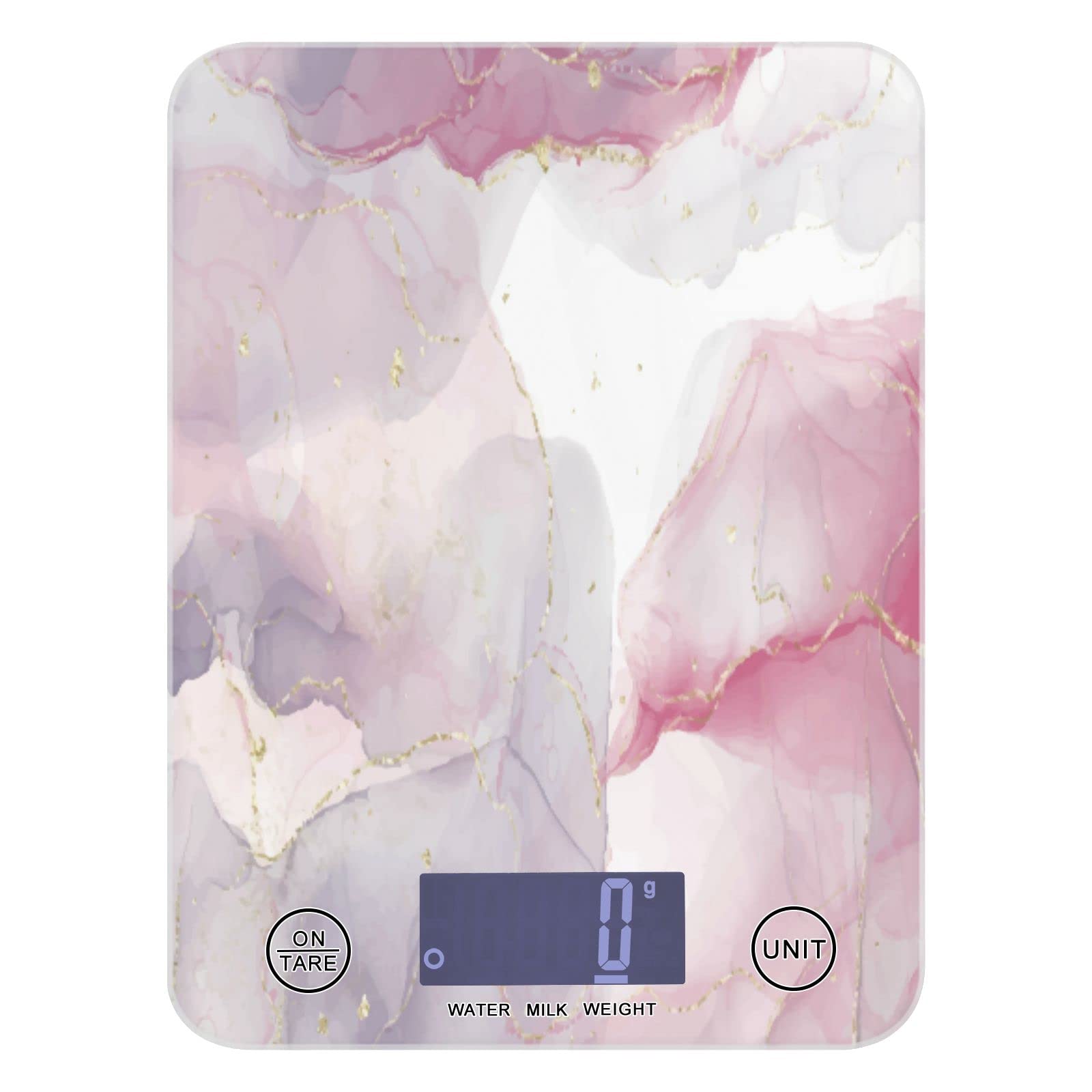 MNSRUU Digital Kitchen Scale - Pink, Grey, Gold Marble Food Scale for Baking, Cooking & Weight Loss | Precise Ounces & Grams Measurement | Perfect for Home Kitchen, Meal Prep & Healthy Eating