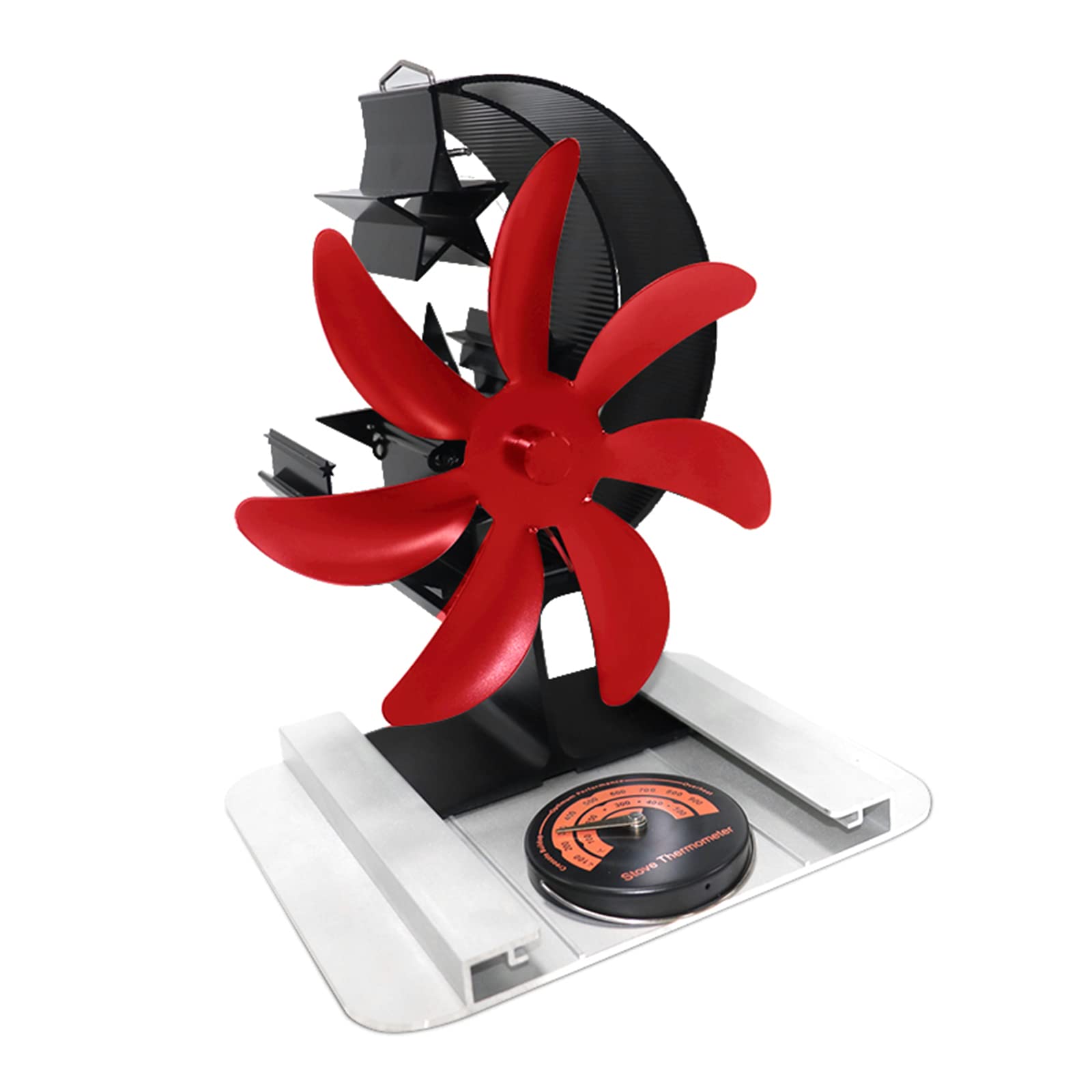 Efficient Heat-Powered Wood Stove Fan - Quiet Circulating Fan for Wood Burning Stoves - Essential Accessory for Cozy Home Heating & Energy Savings - Perfect for Cabins, Living Rooms & Winter Warmth
