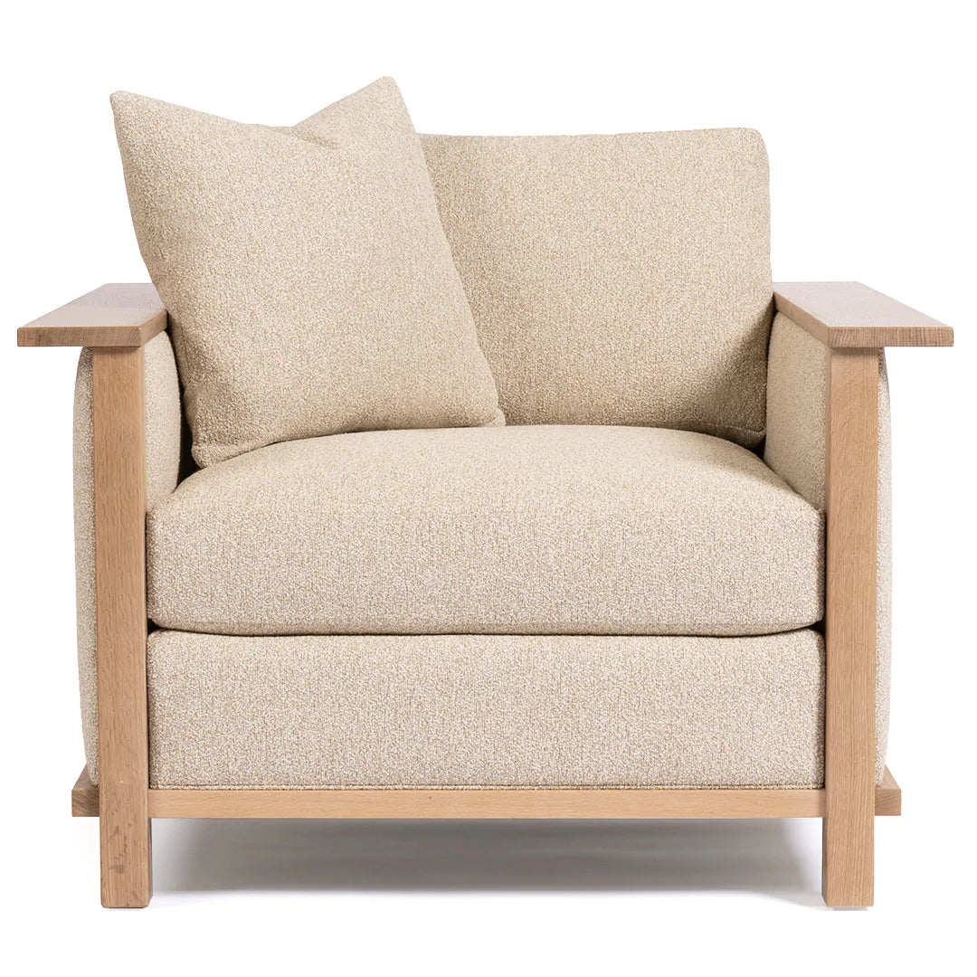 Surrey Hills Wood Frame Lounge Chair - Modern Solid Wood Accent Chair for Living Room, Bedroom & Office - Comfortable Reading Chair with Ergonomic Design