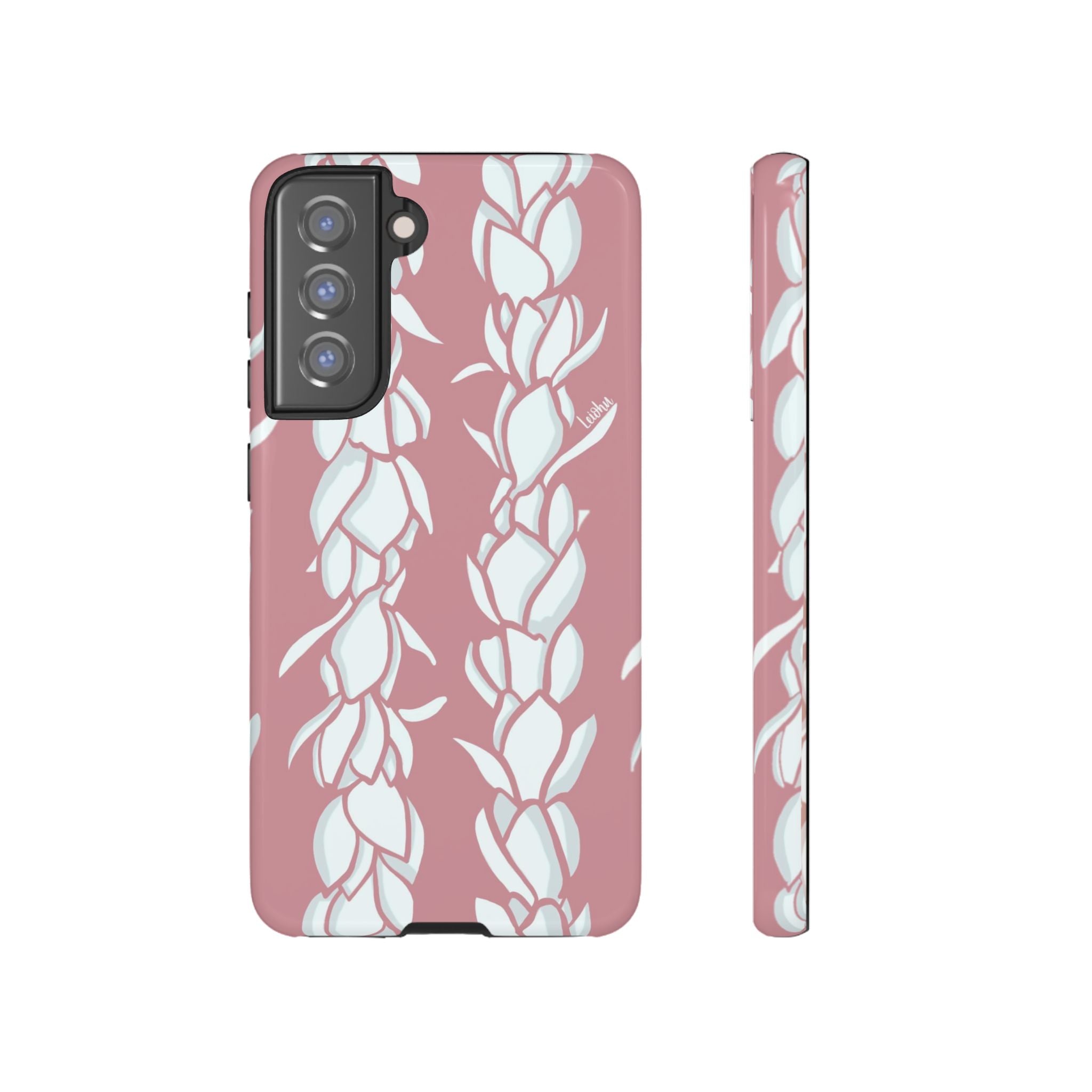 Pikake Lei Hawaiian Flower Necklace & Samsung Galaxy Phone Case - Perfect for Luau Parties, Beach Vacations & Everyday Use