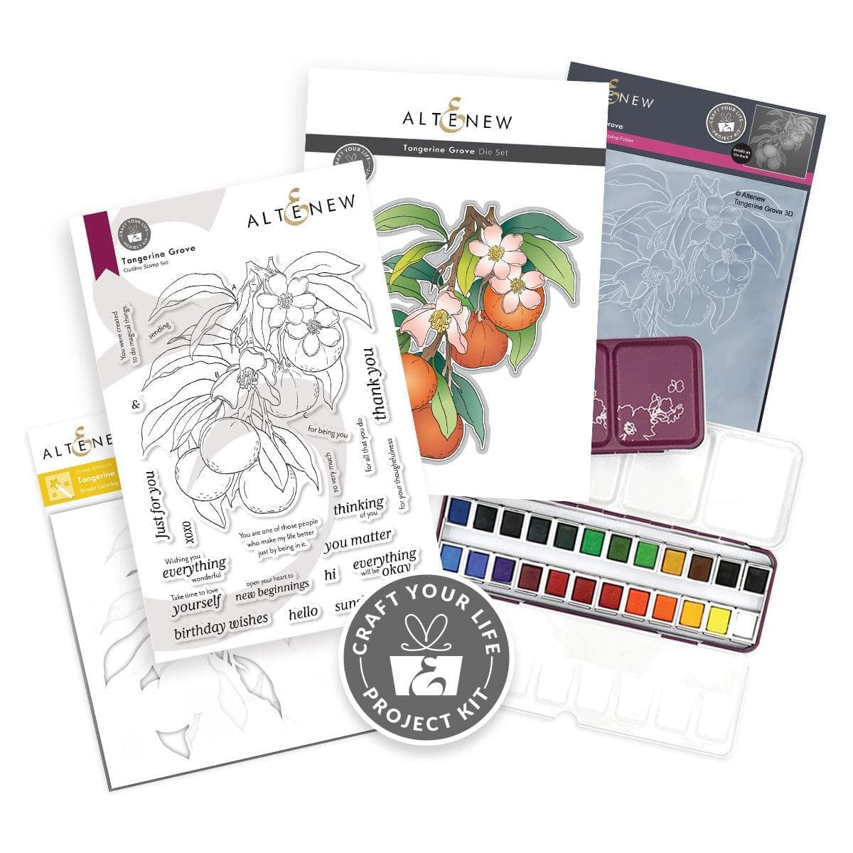 Tangerine Grove & Artists' Watercolor 24 Pan Set Bundle - Premium DIY Craft Kit for Adults & Teens - Perfect for Watercolor Painting, Art Projects & Creative Gifts