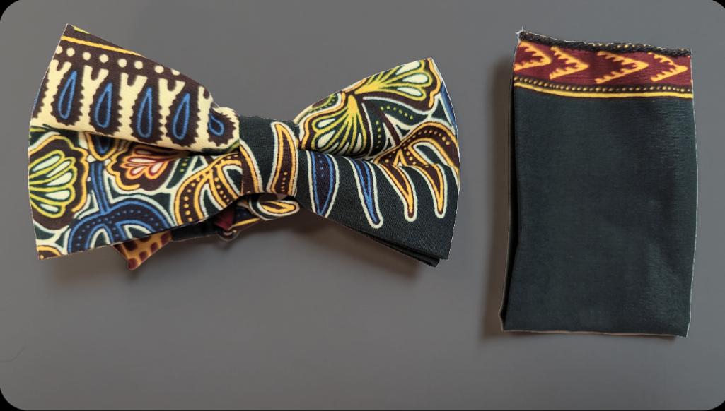 Stylish African Dashiki Print Bow Tie DP3378BT1 - Colorful Green Multicolored Design for Weddings, Parties & Cultural Events