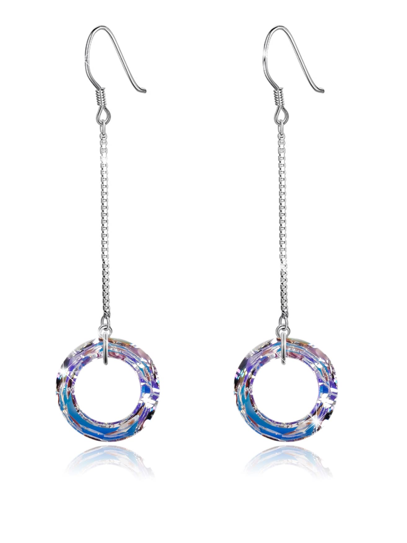 Austria Crystal Dangle Earrings for Women - Hypoallergenic Long Drop Earrings, Mother's Day Birthday Anniversary Jewelry Gift - Perfect for Weddings, Parties & Special Occasions