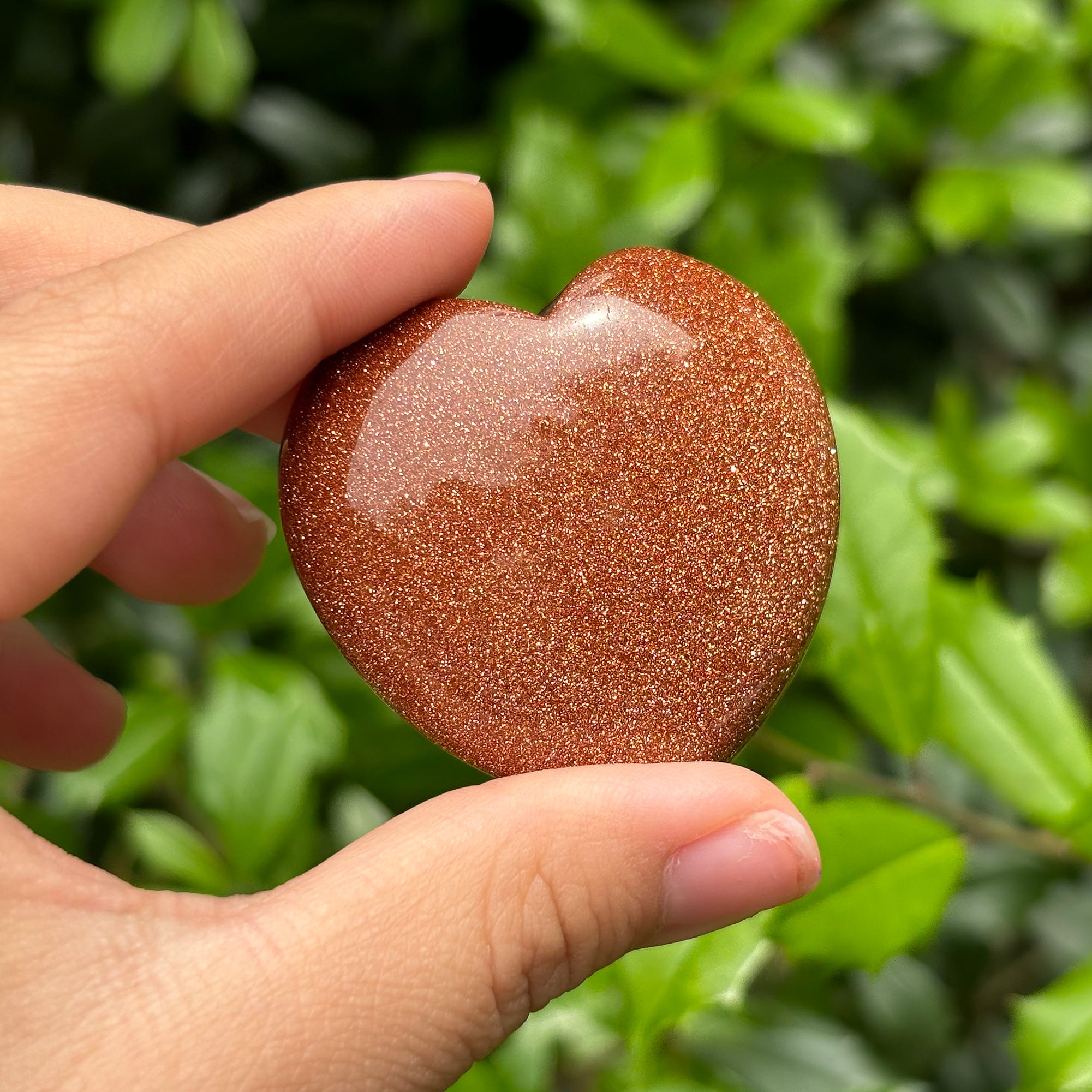 Natural Goldstone Love Heart Crystal Gemstone Pendant - Healing Stone for Jewelry Making, Meditation & Spiritual Gifts (RSH251)