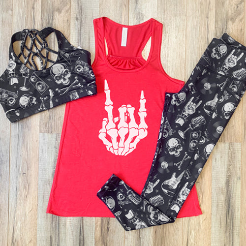 Edgy Rocker Skeleton Hand Graphic T-Shirt for Men & Women | Gothic Punk Style Cotton Tee | Perfect for Concerts, Halloween & Alternative Fashion