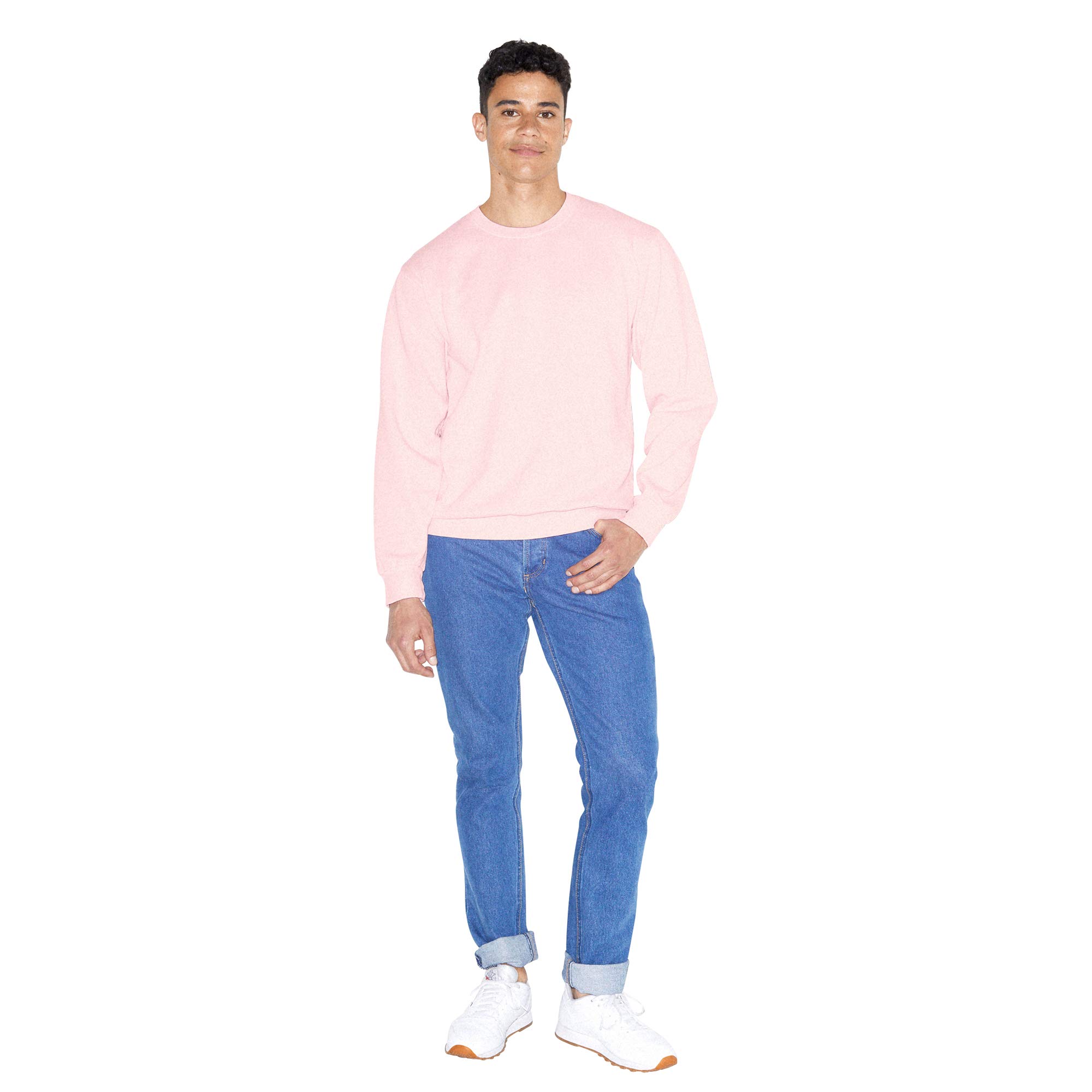 American Apparel Men's French Terry Long Sleeve Crewneck Pullover Sweatshirt | Soft Cotton Casual Wear for Men | Perfect for Gym, Lounge & Everyday Comfort