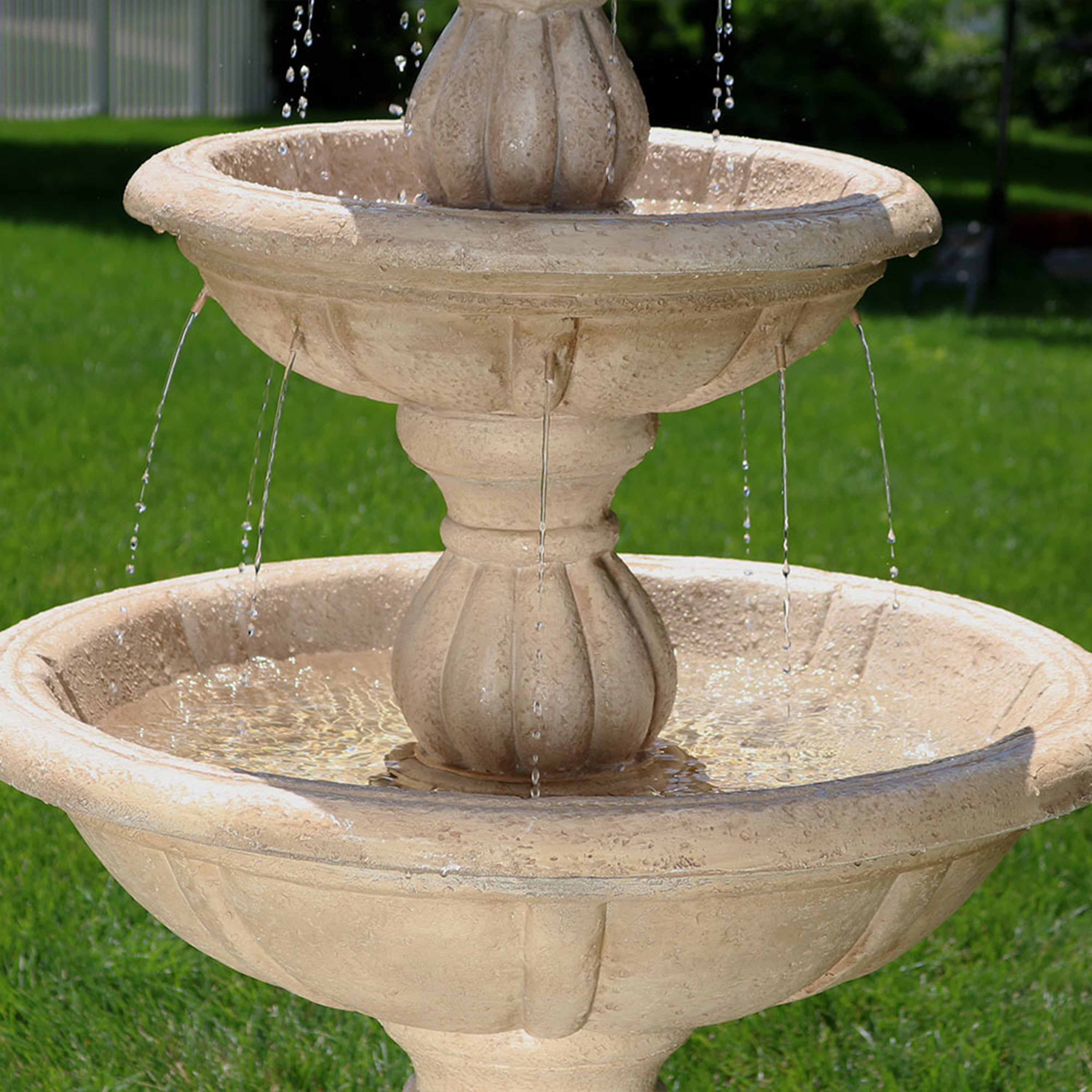 Sunnydaze 3-Tier Cornucopia Outdoor Water Fountain - 61