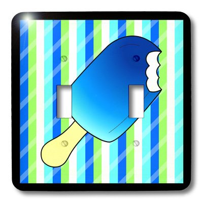 3D Rose Cute Blue Ice Cream Bar Toggle Switch - Decorative Light Switch Cover for Bedroom, Kitchen, Kids Room - Fun Home Decor Accessory