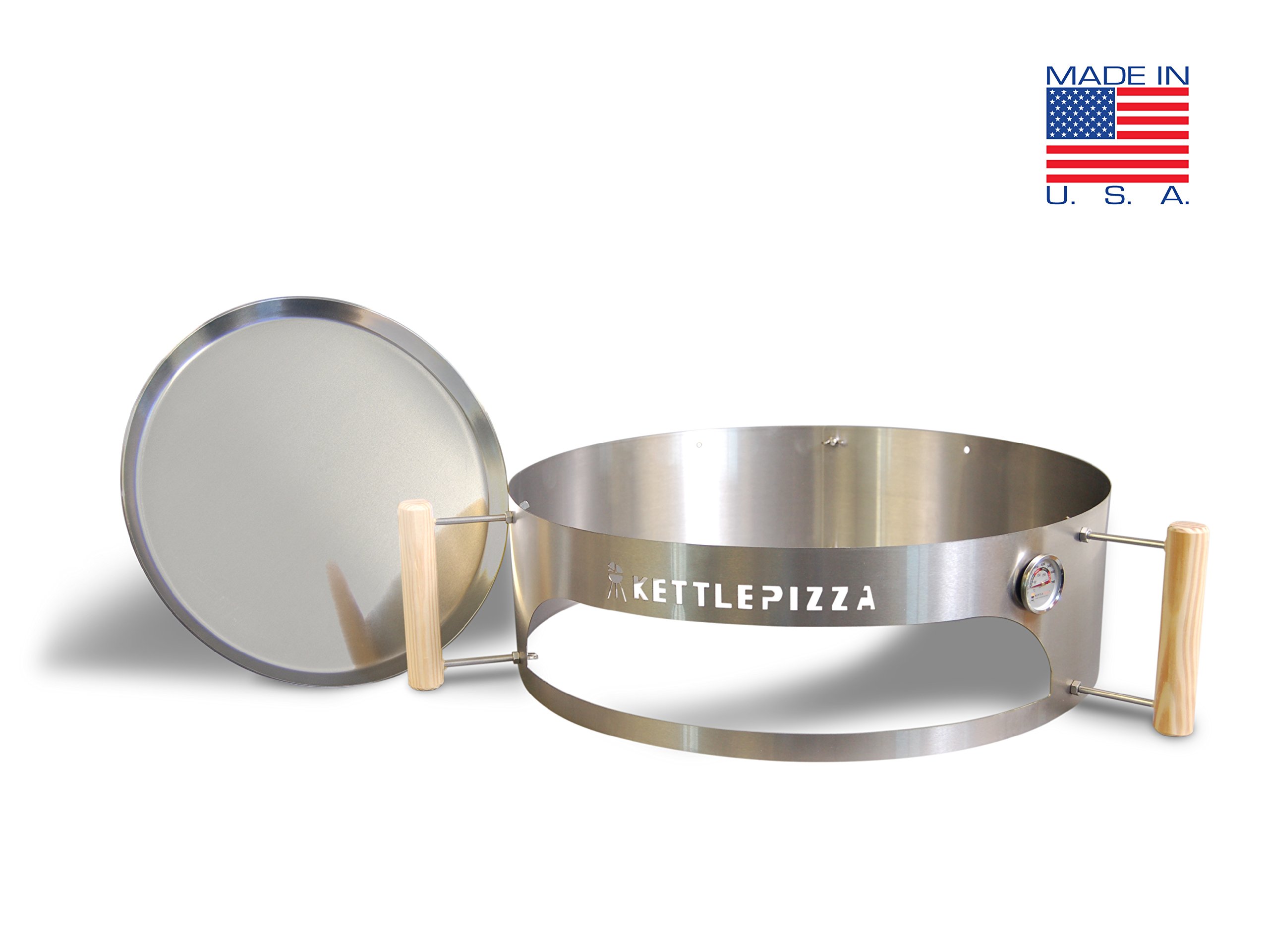 KettlePizza Basic 22.5 - Premium Pizza Oven Kit for 22.5 Inch Charcoal Kettle Grills | American Made | Perfect for Backyard BBQs, Camping & Outdoor Cooking