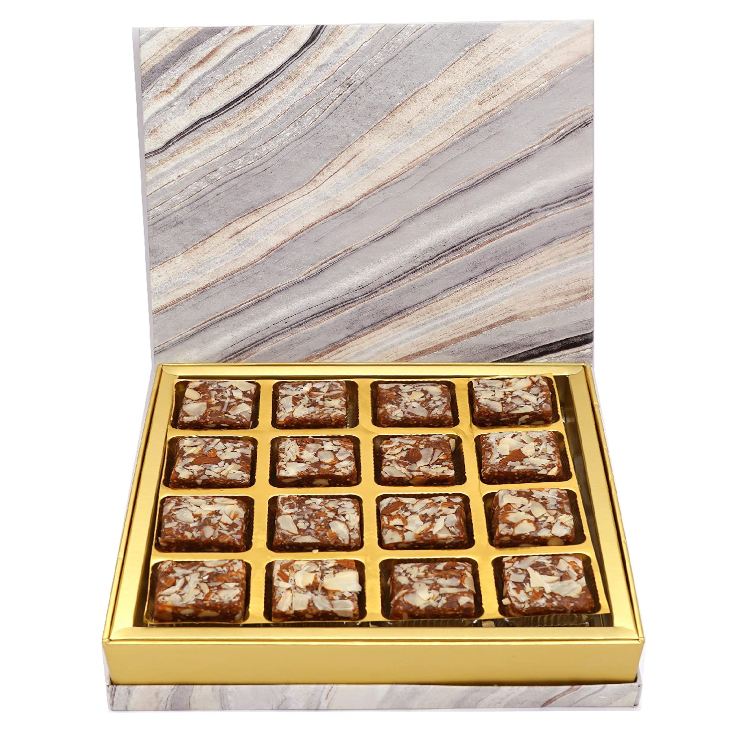 Premium Diwali Gift Box - Handcrafted Marble Box with Sugar-Free Sweets | Festive Indian Treats for Holidays, Parties & Corporate Gifting