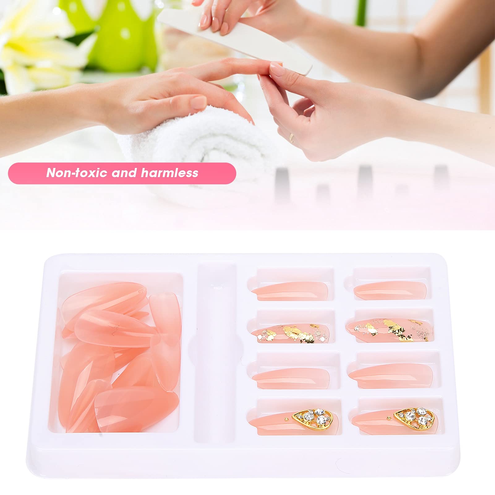 False Nails - Safe & Reliable DIY Fake Nails for Women, Wedding, Date & Special Occasions | Natural-Looking Press-On Nails for Daily Wear & Party Makeup (Style F745-11)