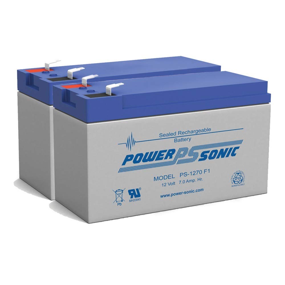 Power Sonic 12V 7Ah Rechargeable Battery - Replacement for Ritar RT1270E, RT1270H, RT1275 - 2 Pack - Perfect for UPS Backup, Solar Systems & Emergency Power Supply