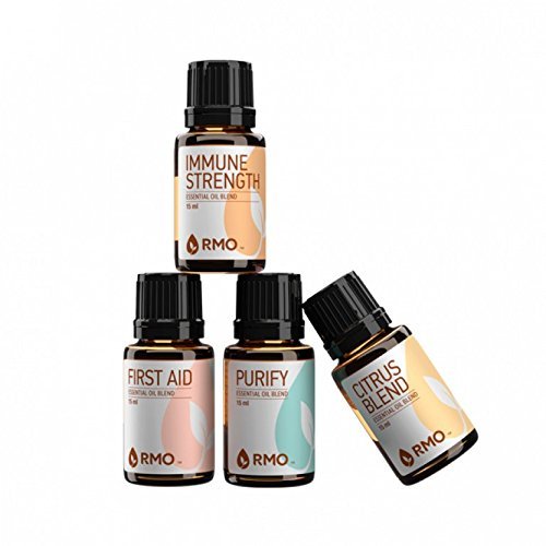 Rocky Mountain Oils 15ml Essential Oil Kit - 100% Pure Natural Blends for Immune Support, Citrus Aroma, Purification & First Aid | Aromatherapy, Home Diffuser, Massage & DIY Skincare